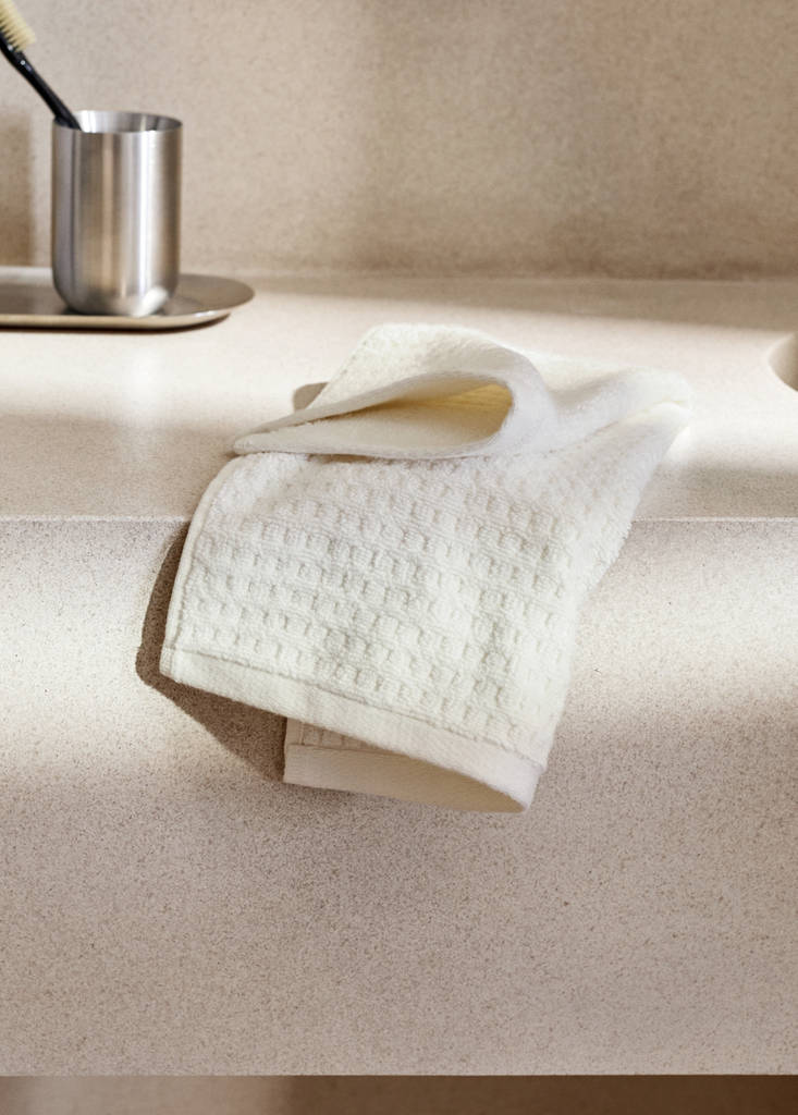 Terry cotton face towel — Off White