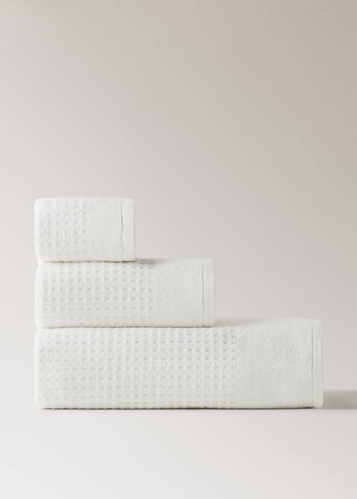Terry cotton face towel — Off White