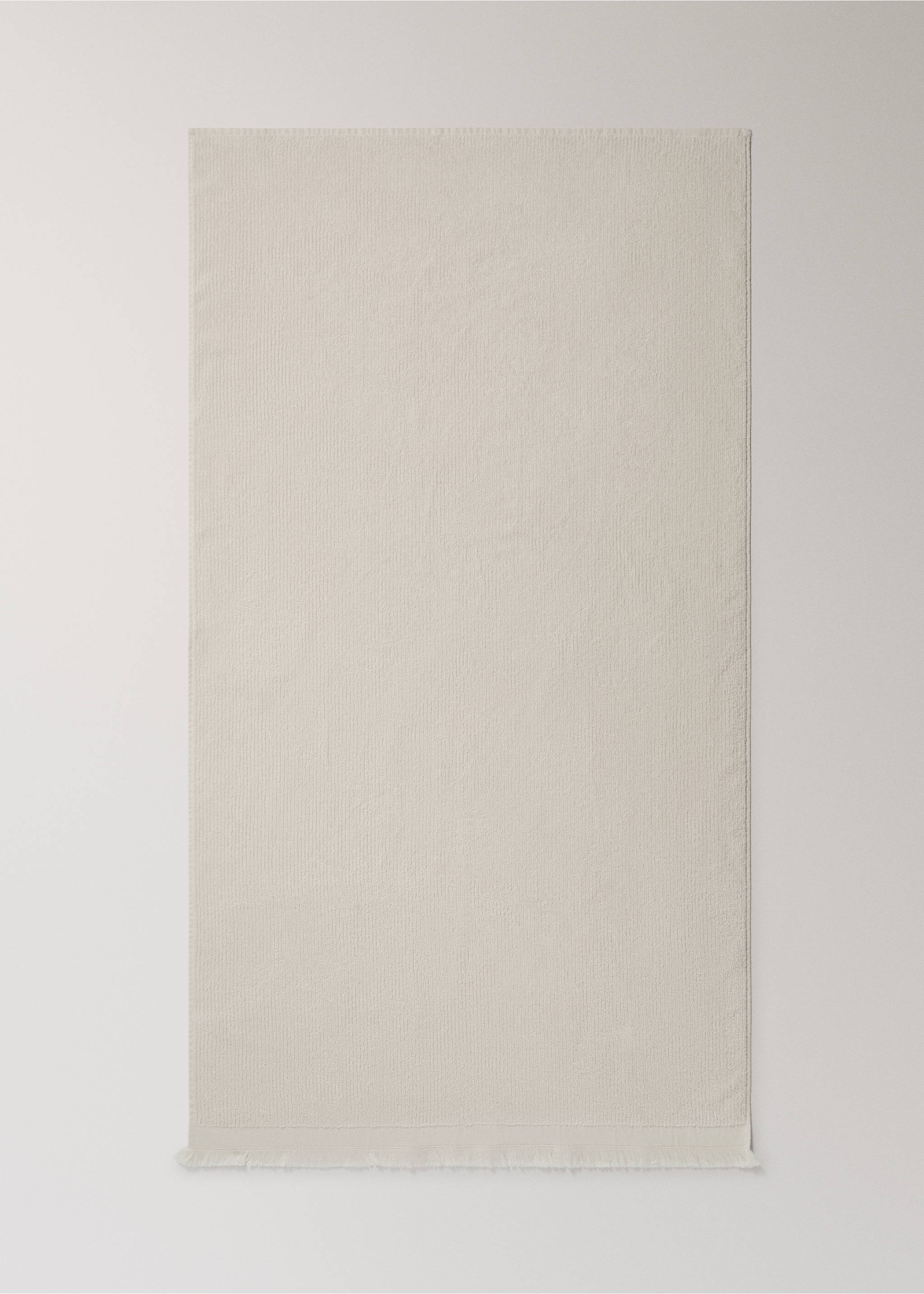 Toalla baño relieve flecos - Detalle del artículo 3, Crudo. Ref: 27001561-00.