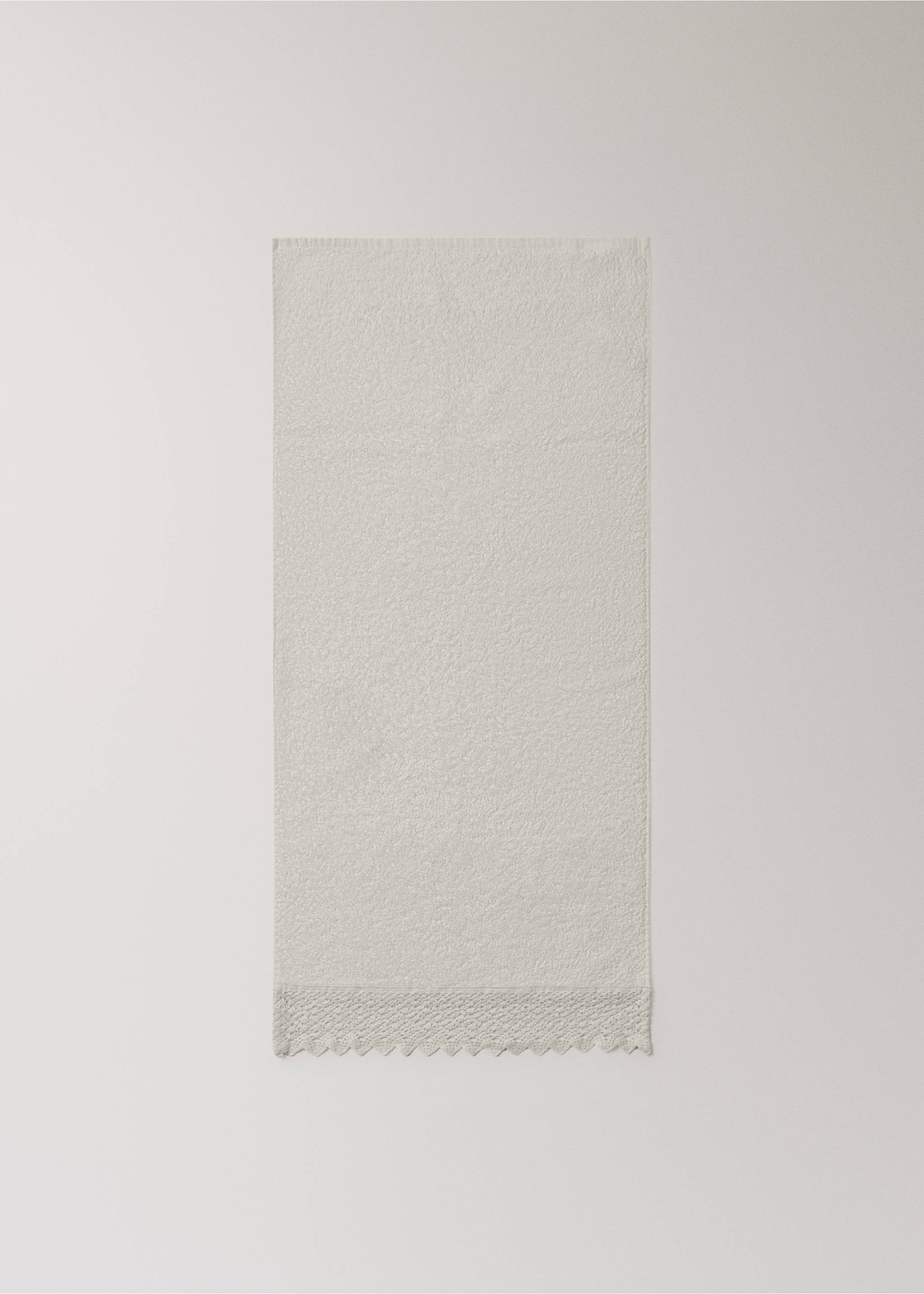 Ručnik za umivaonik 100 % pamuk s čipkom - Detalji artikla 3, Svjetlosmeđa. Ref: 27001565-00.