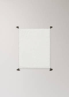 Guest towel with topstitching finish and pompom detail — Off White 4