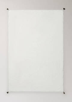 Bath towel with topstitch finish and pompom detail — Off White 4