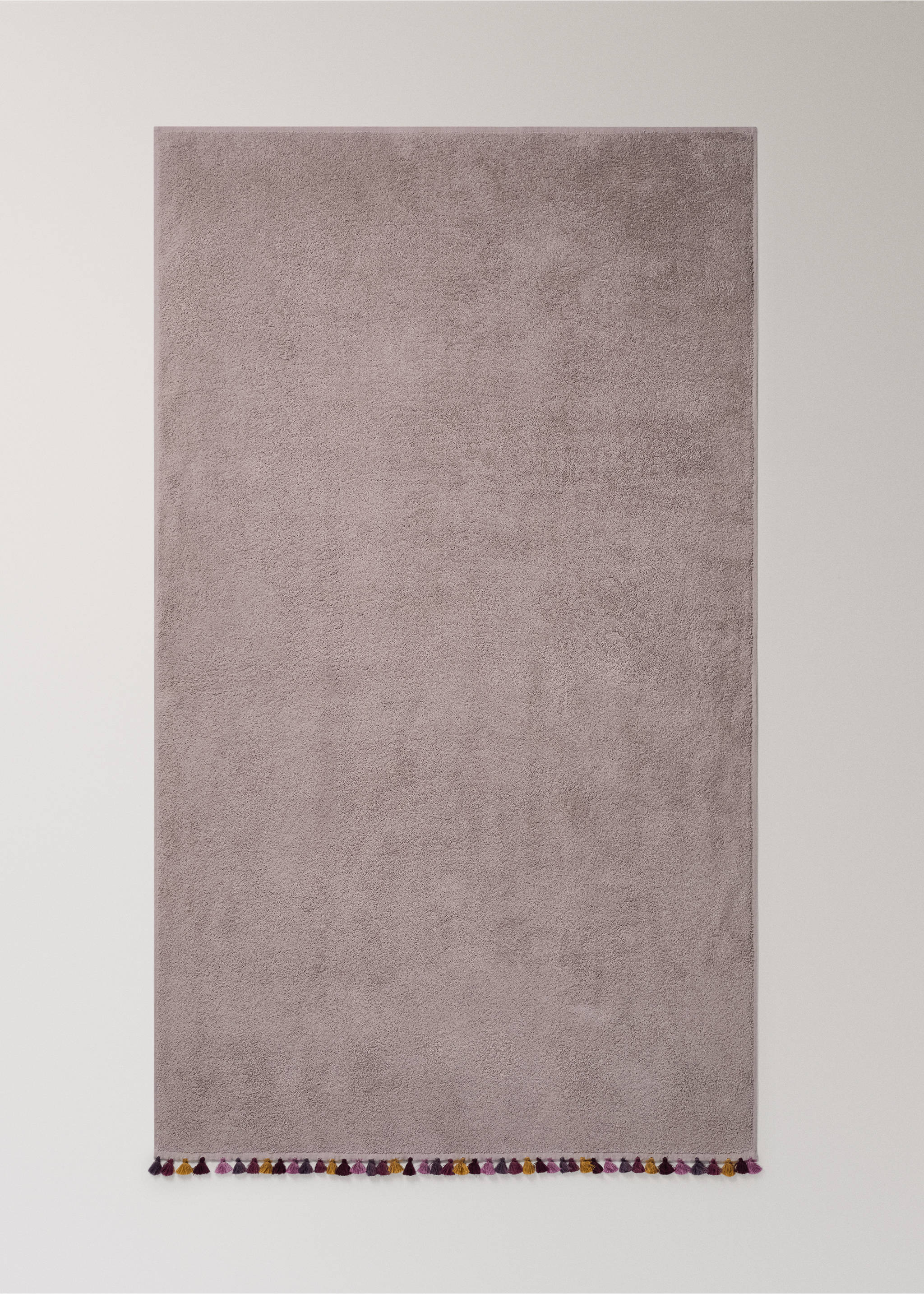 Badhandduk i bomullsfrotté med tofsdetalj - Detaljer om artikeln 3, Lavendel. Ref: 27001576-00.