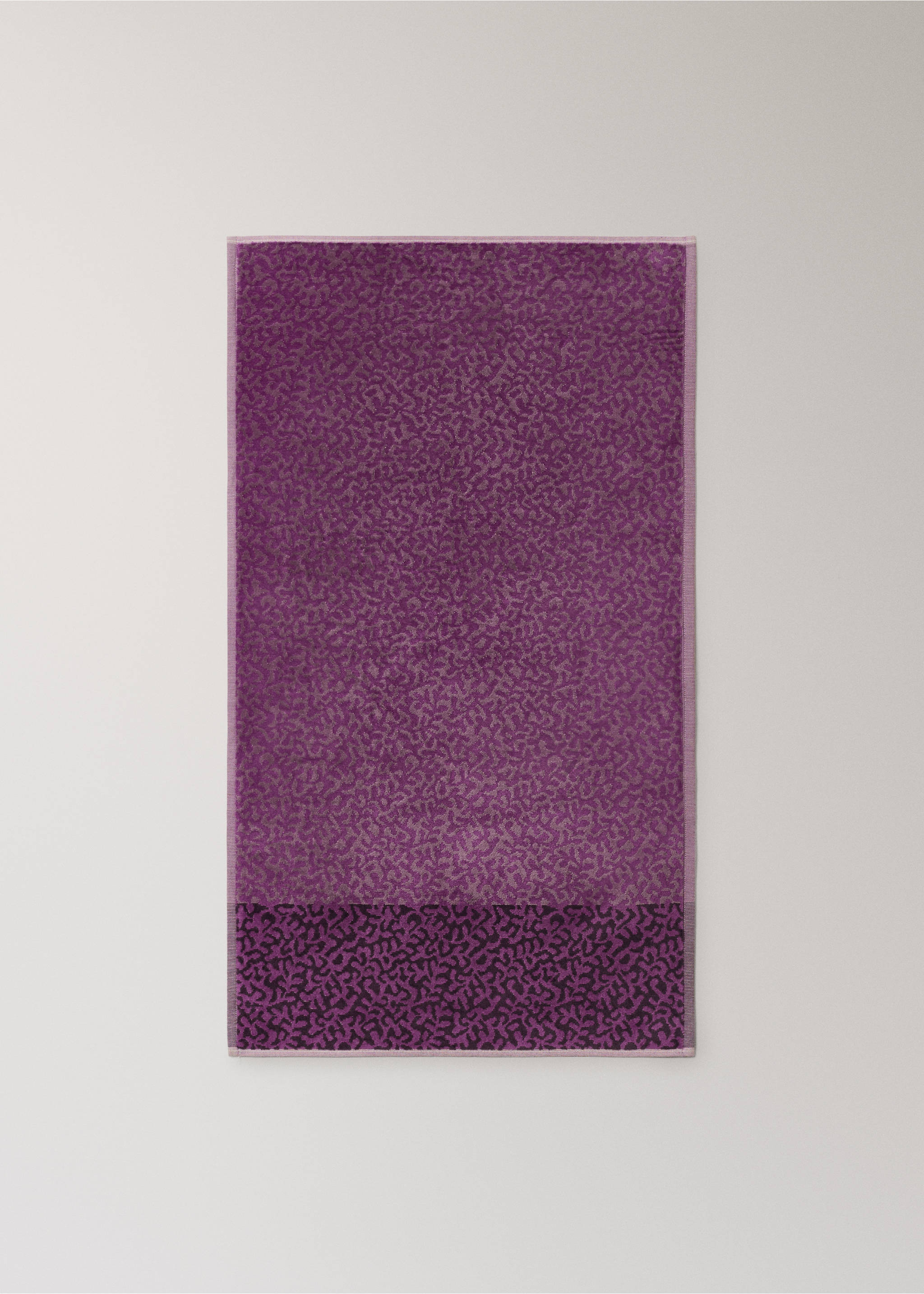 Toalha de mão de jacquard de tecido turco de algodão com estampado animal - Pormenor do artigo 3, Roxo. Ref: 27001583-00.