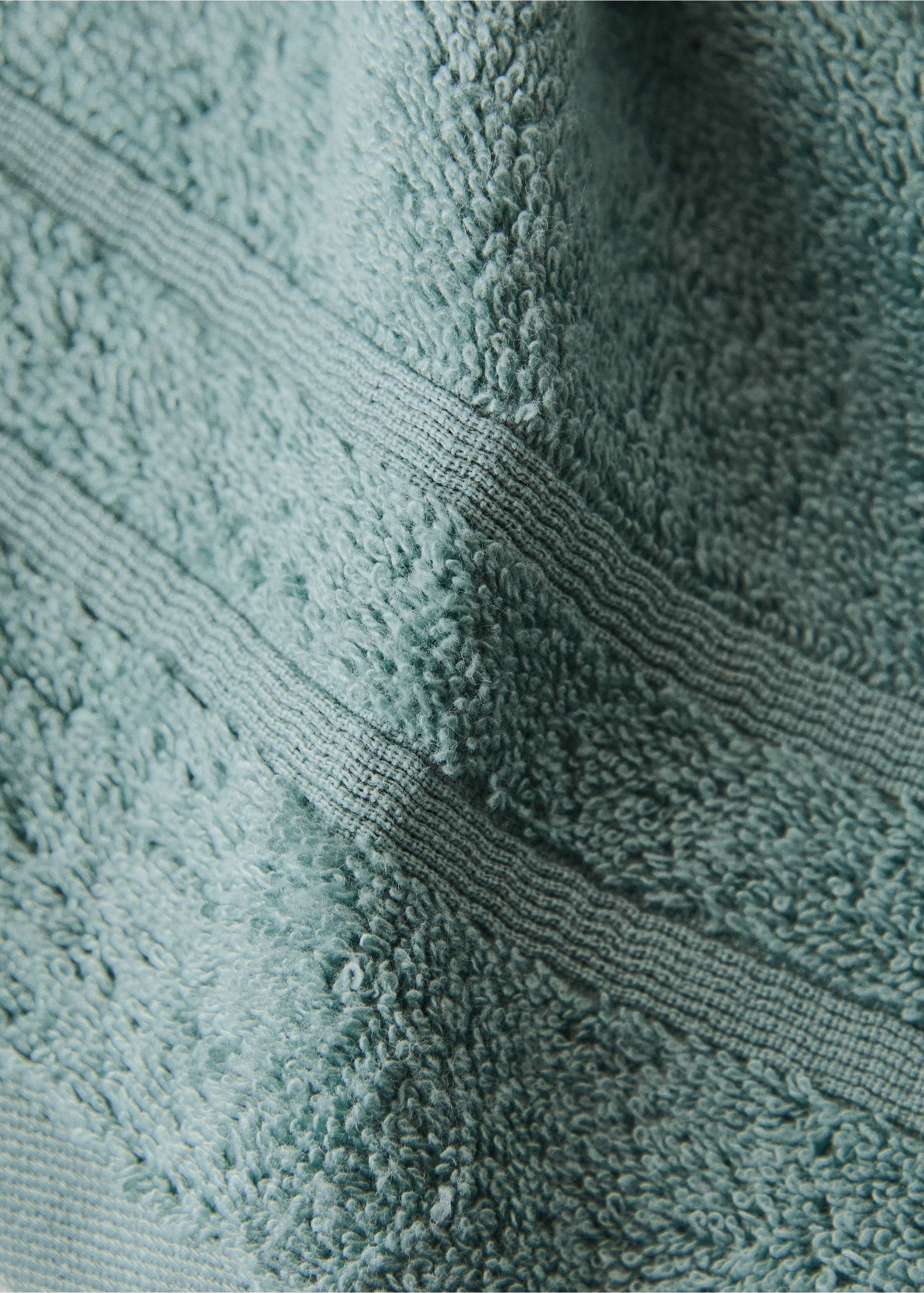 Terry cotton face towel - Details of the article 1, Aqua Green. Ref: 27001589-00.