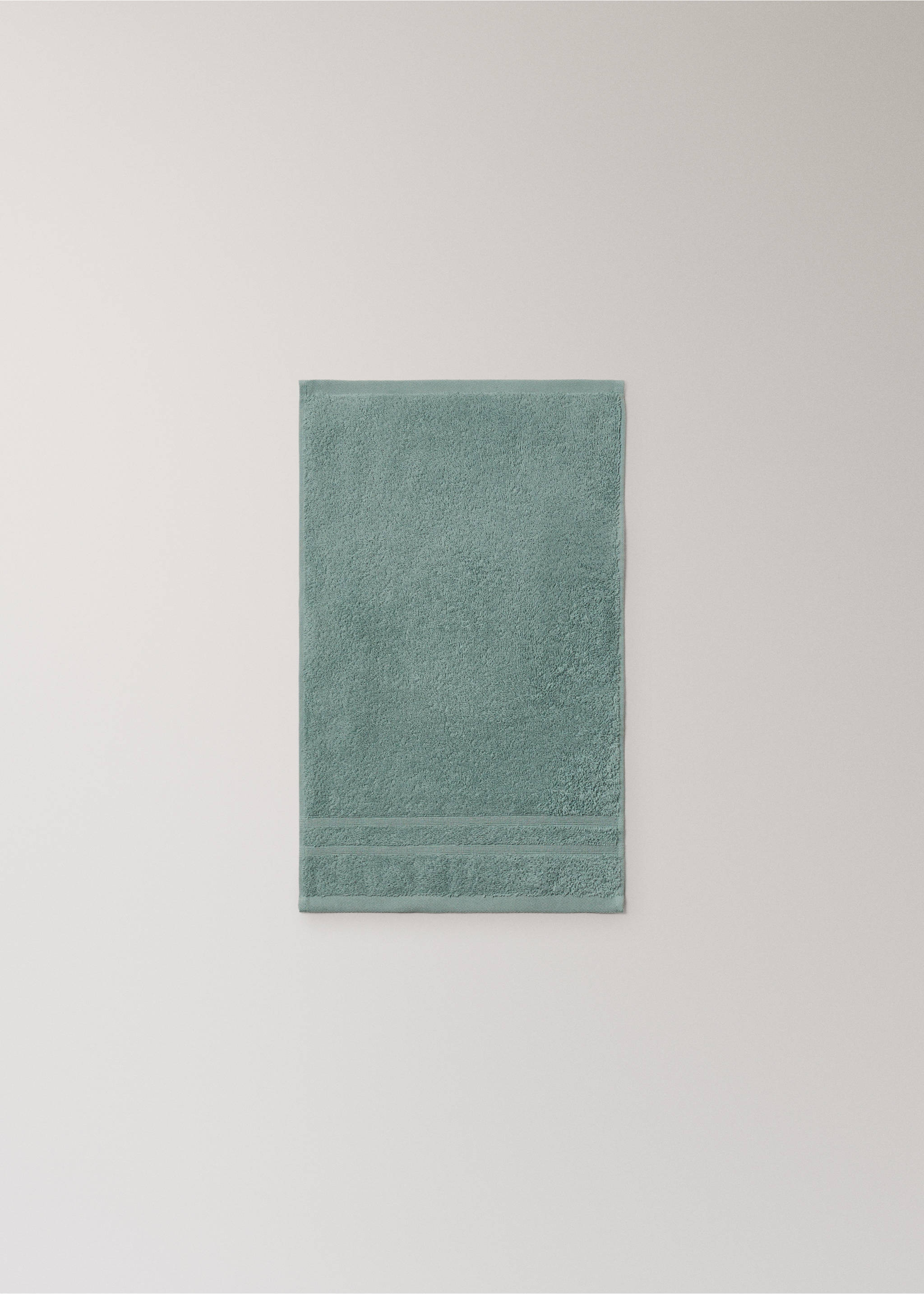 Terry cotton face towel - Details of the article 3, Aqua Green. Ref: 27001589-00.