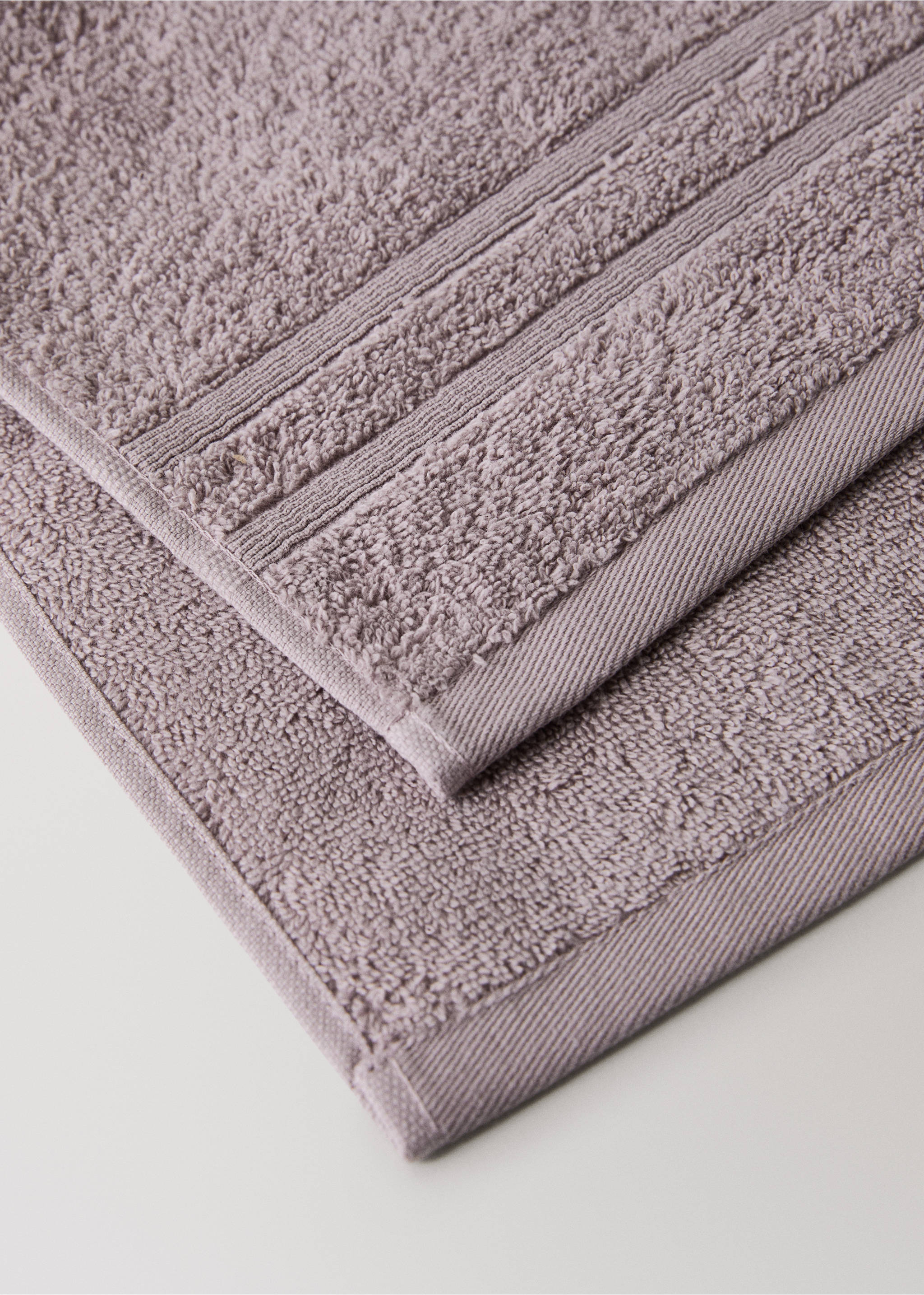 Terry cotton face towel - Details of the article 1, Lavender. Ref: 27001589-00.