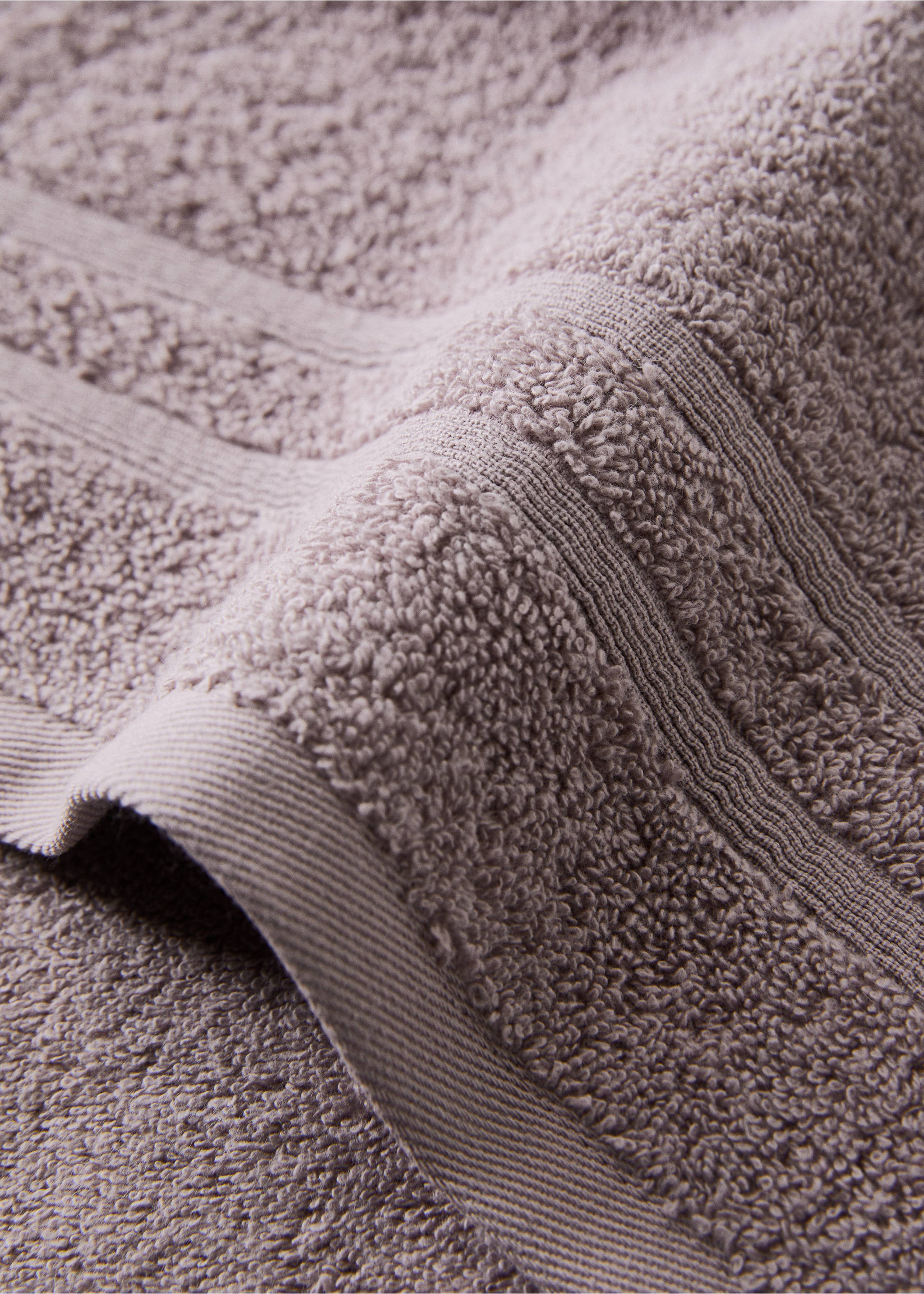 Terry cotton face towel - Details of the article 2, Lavender. Ref: 27001589-00.