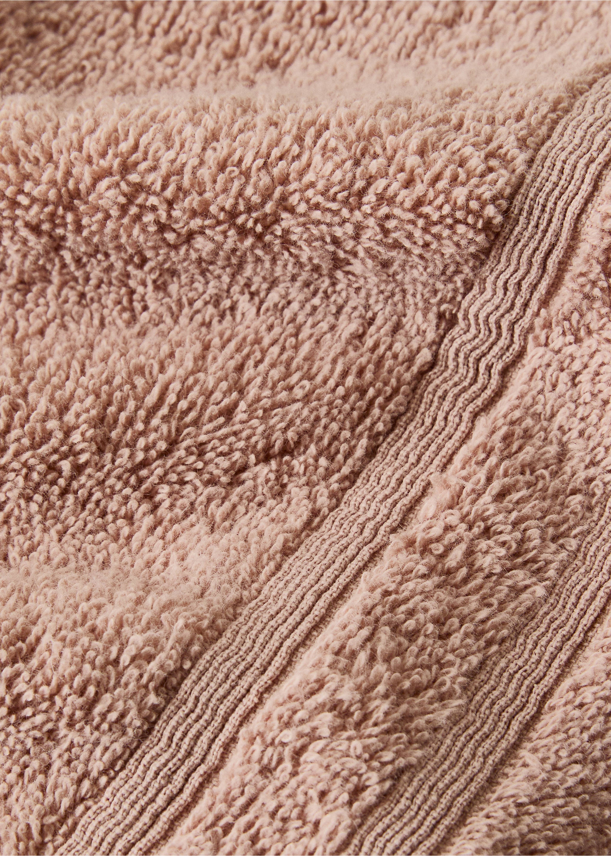 Terry cotton face towel - Details of the article 1, Nude. Ref: 27001589-00.