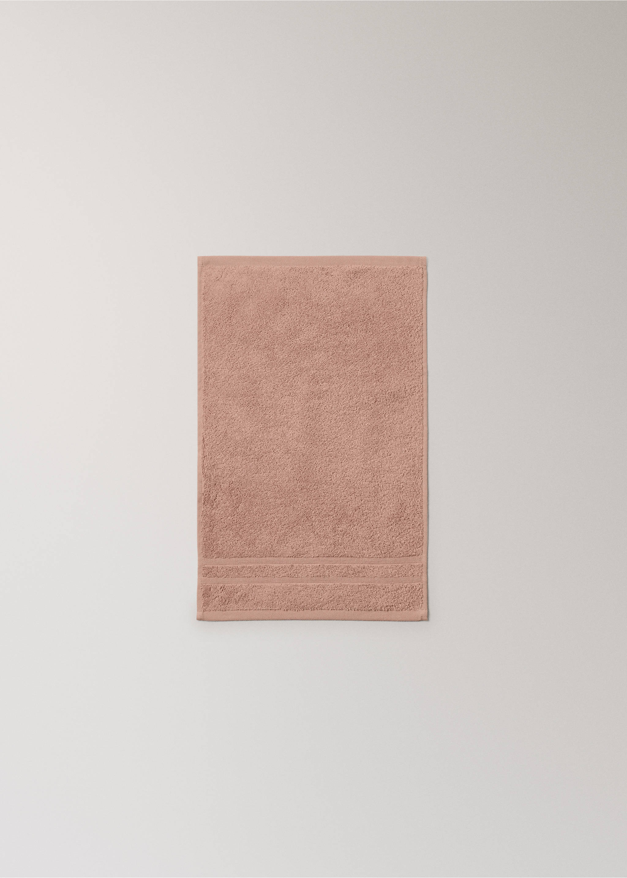 Terry cotton face towel - Details of the article 3, Nude. Ref: 27001589-00.