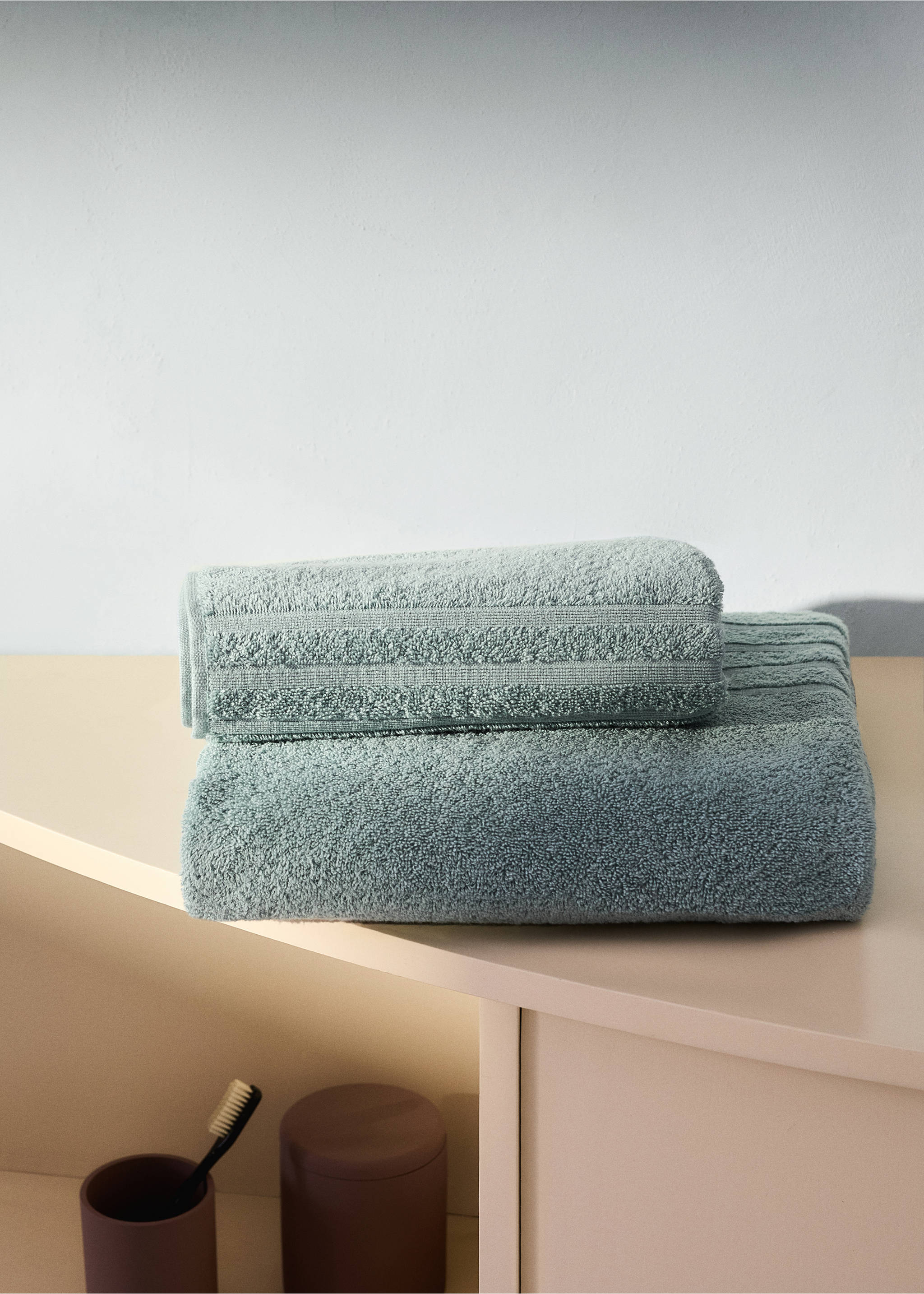 Terry cotton towel - General plane, Aqua Green. Ref: 27001590-00.