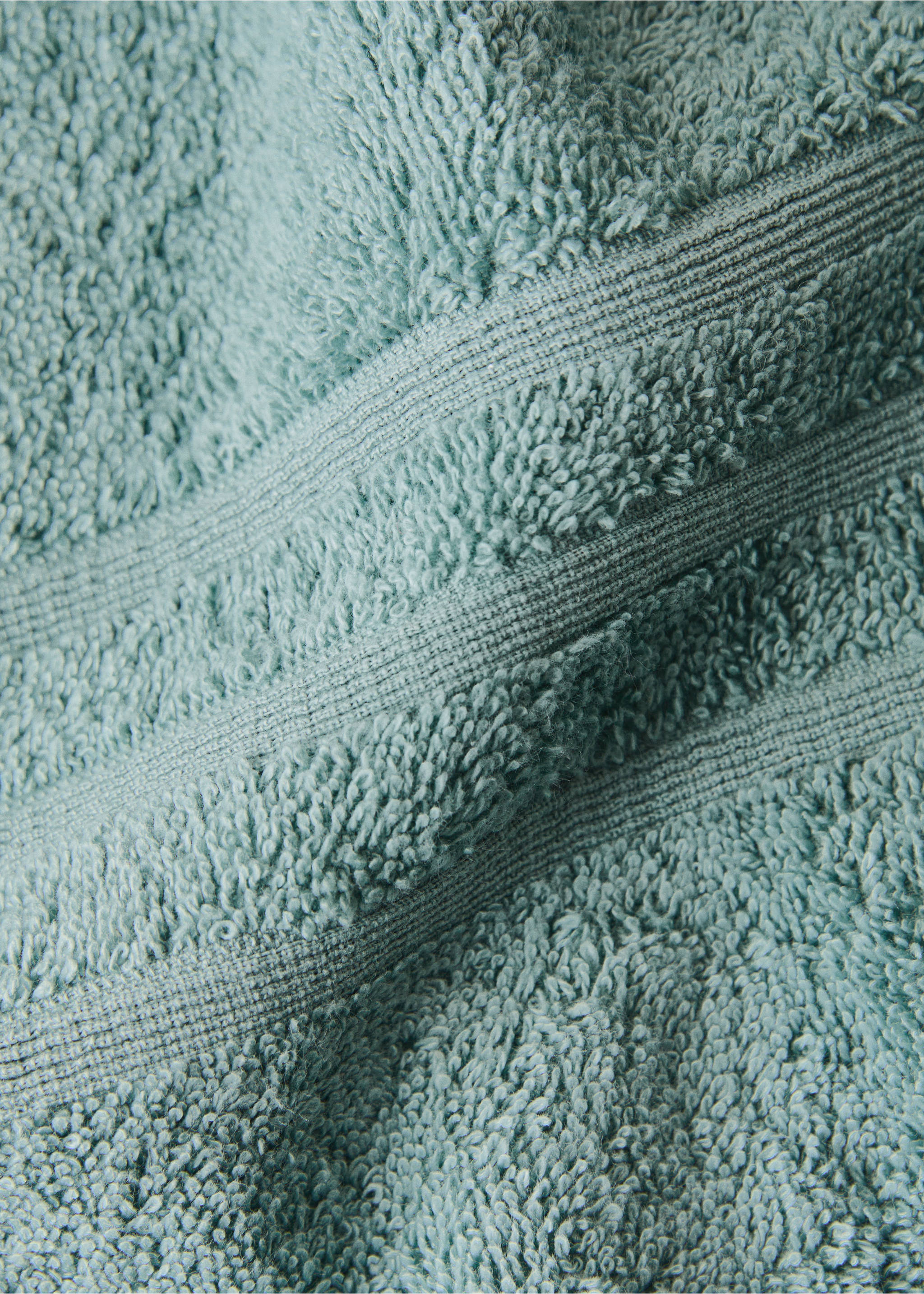 Terry cotton towel - Details of the article 2, Aqua Green. Ref: 27001590-00.
