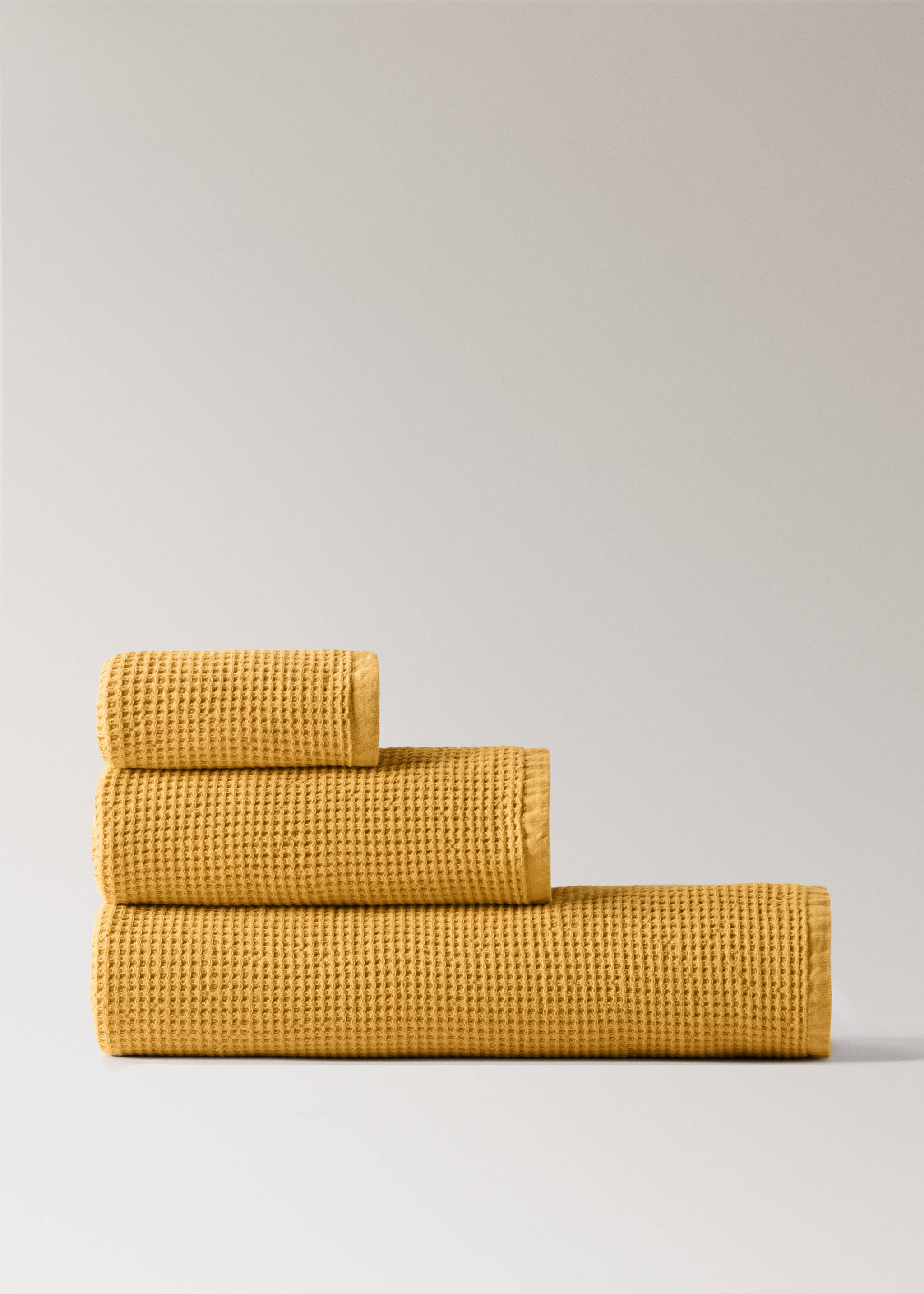 Waffle texture washbasin towel - Article without model, Yellow. Ref: 27001596-00.