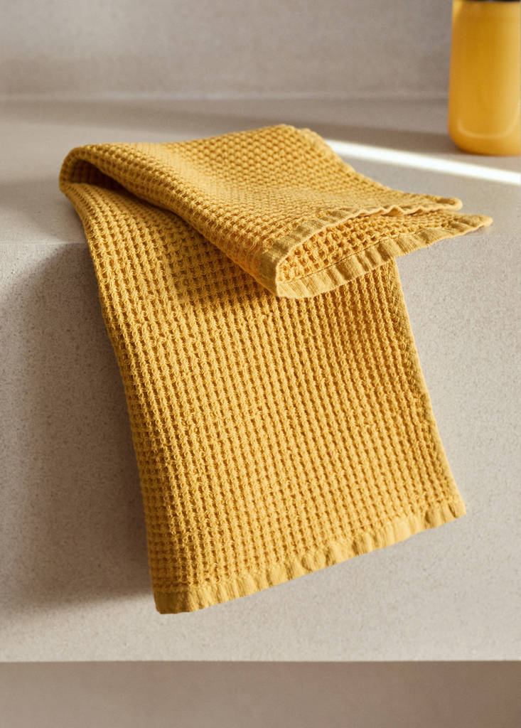 Toalla tocador algodón mini waffle garment-wash