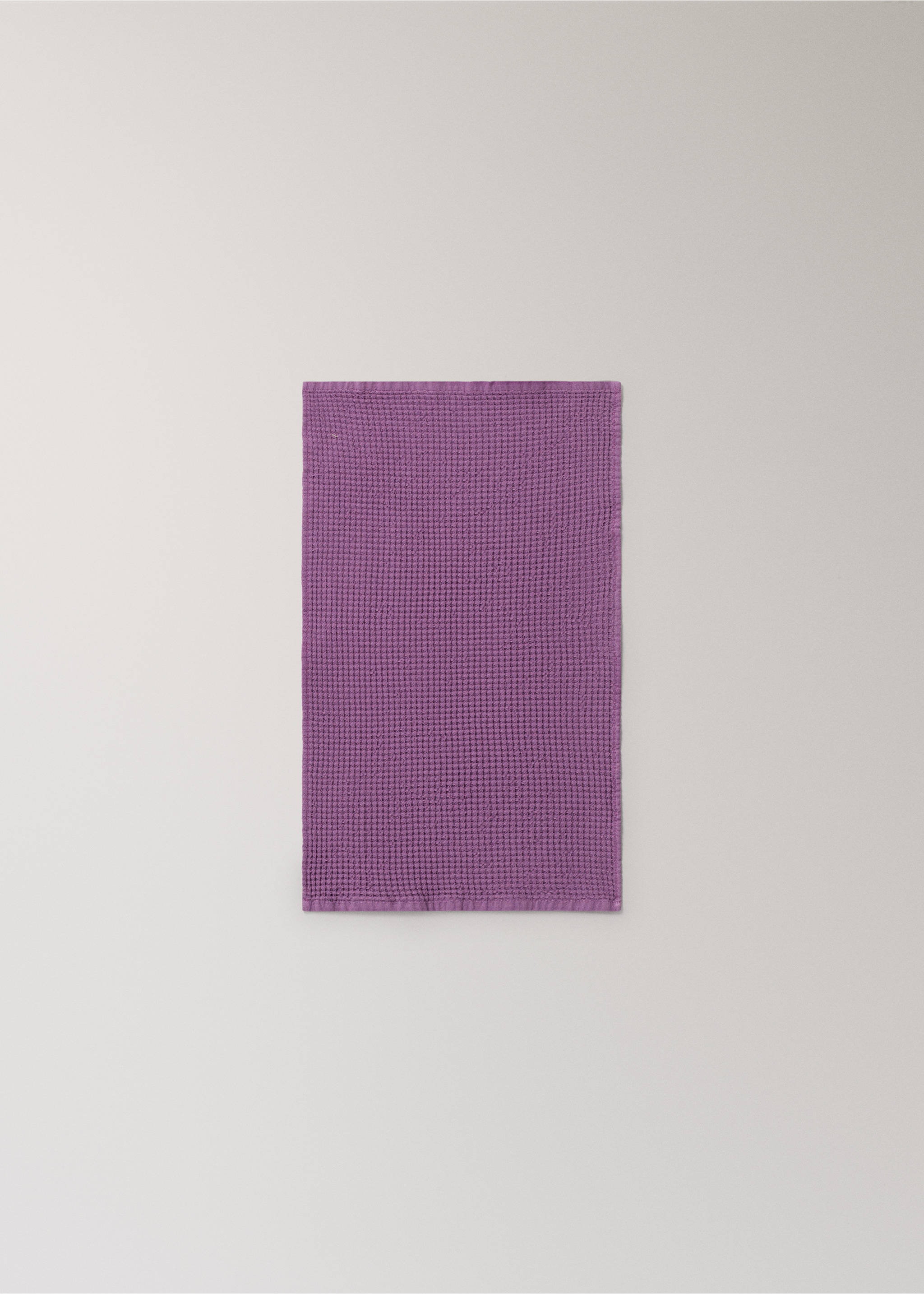 Cotton hand towel mini waffle garment-wash - Details of the article 3, Purple. Ref: 27001598-00.