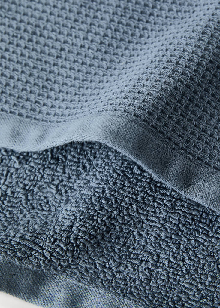 Reversible cotton guest towel — Indigo Blue
