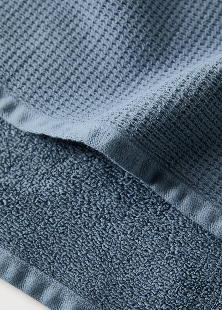 Reversible cotton washbasin towel — Indigo Blue