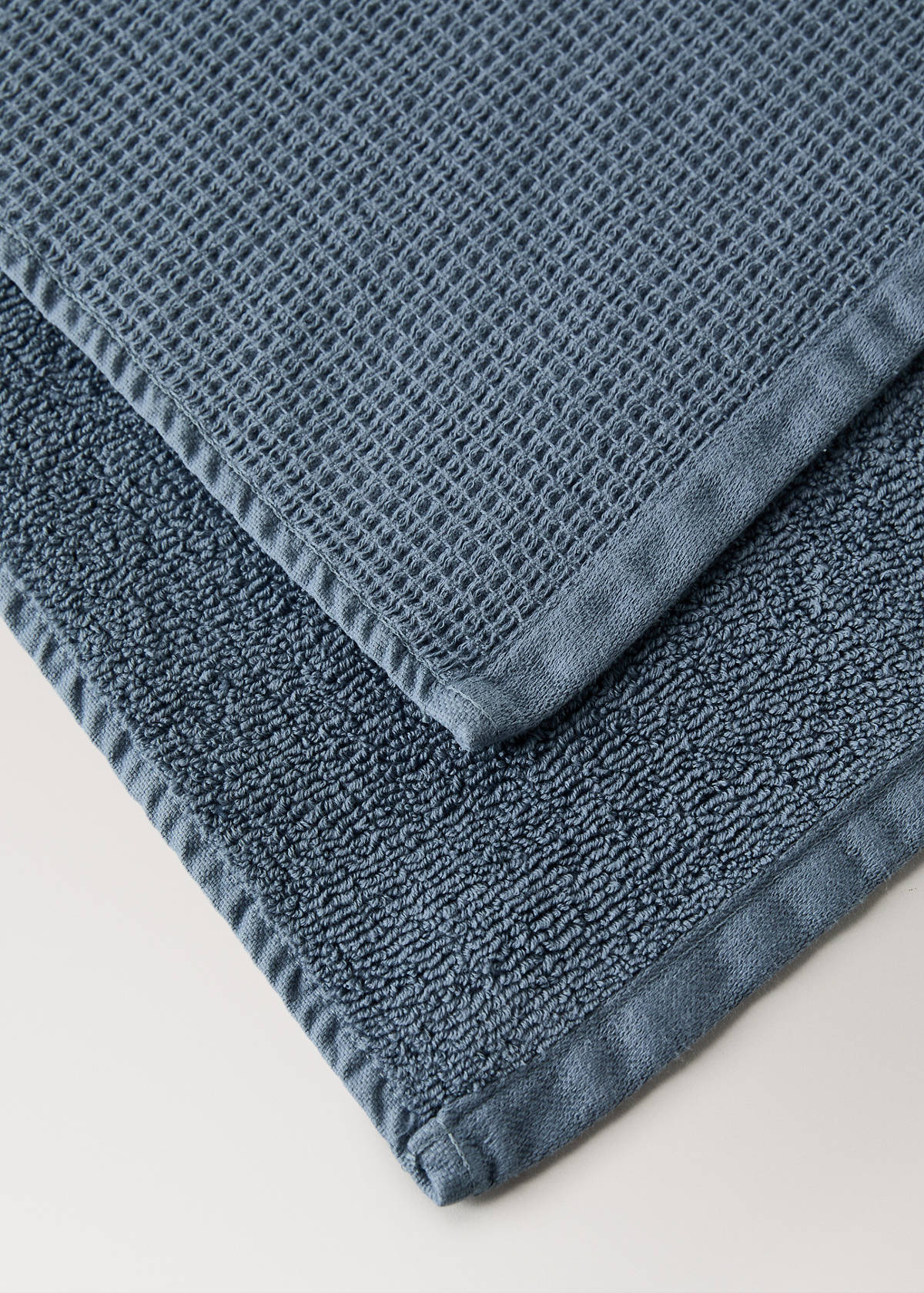 Reversible cotton washbasin towel — Indigo Blue