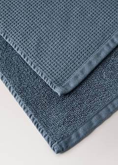 Reversible cotton washbasin towel — Indigo Blue 3