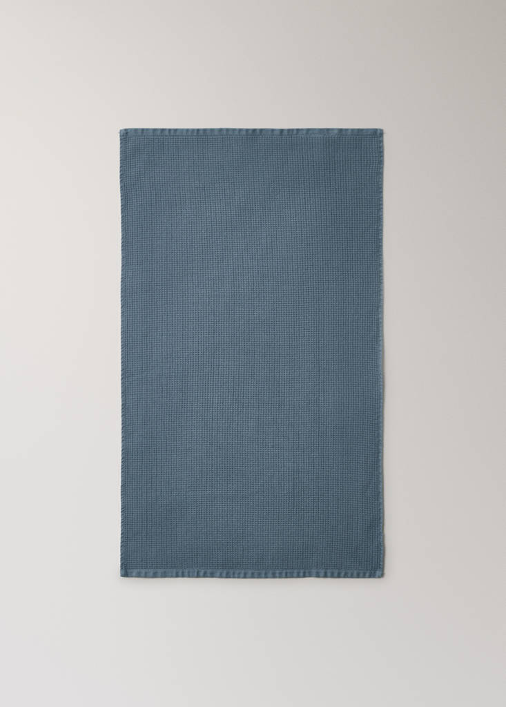 Reversible cotton washbasin towel — Indigo Blue