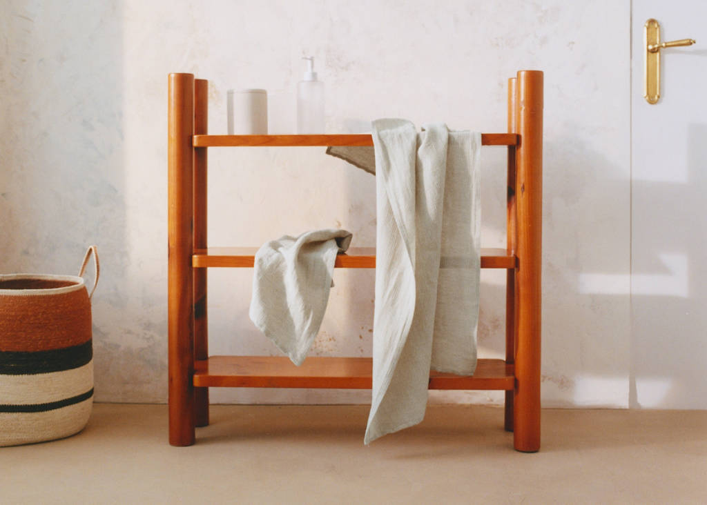 Mini waffle linen/cotton washbasin towel - thumbnail 6