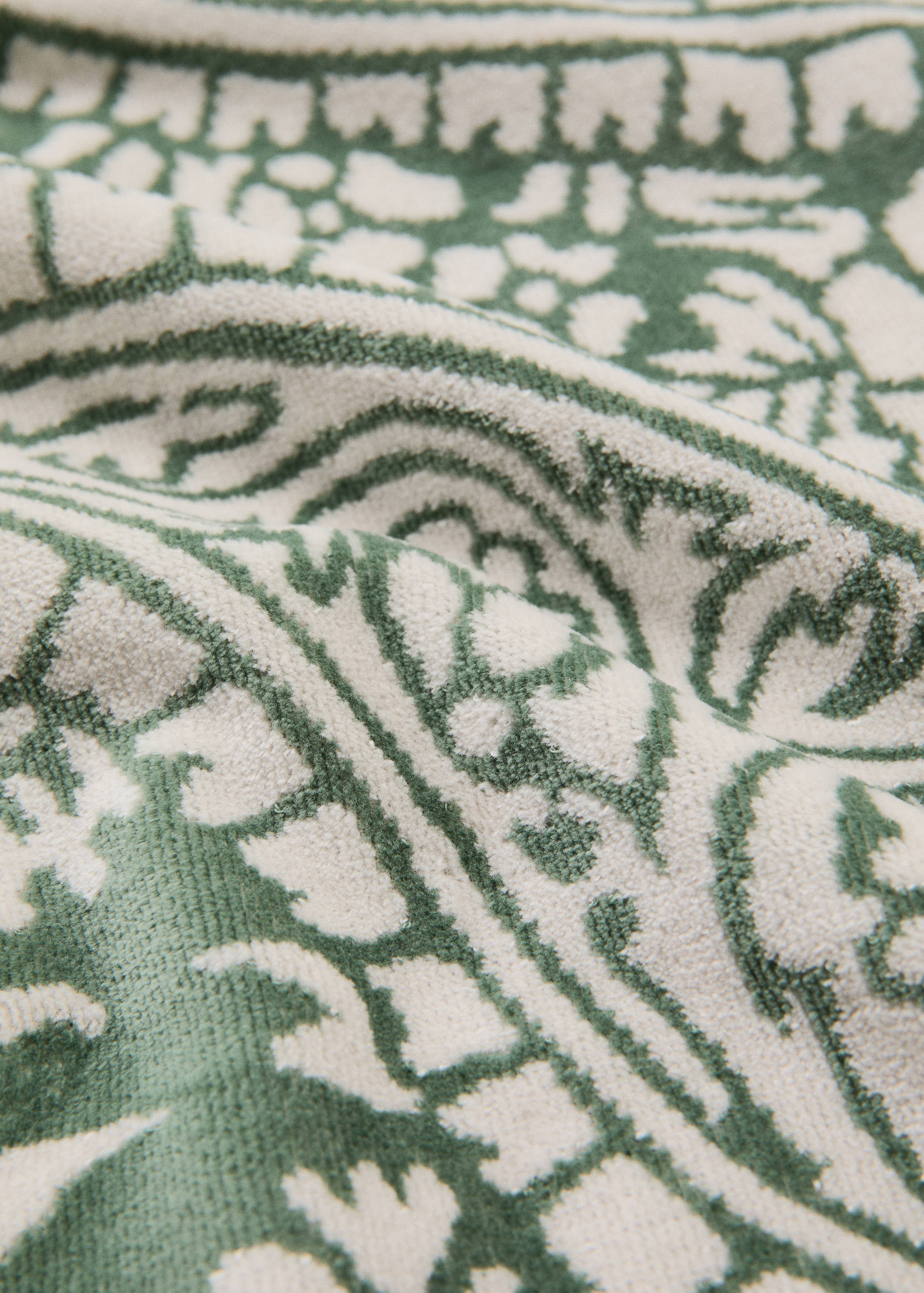 Multicoloured jacquard cotton terry guest towel - Details of the article 1