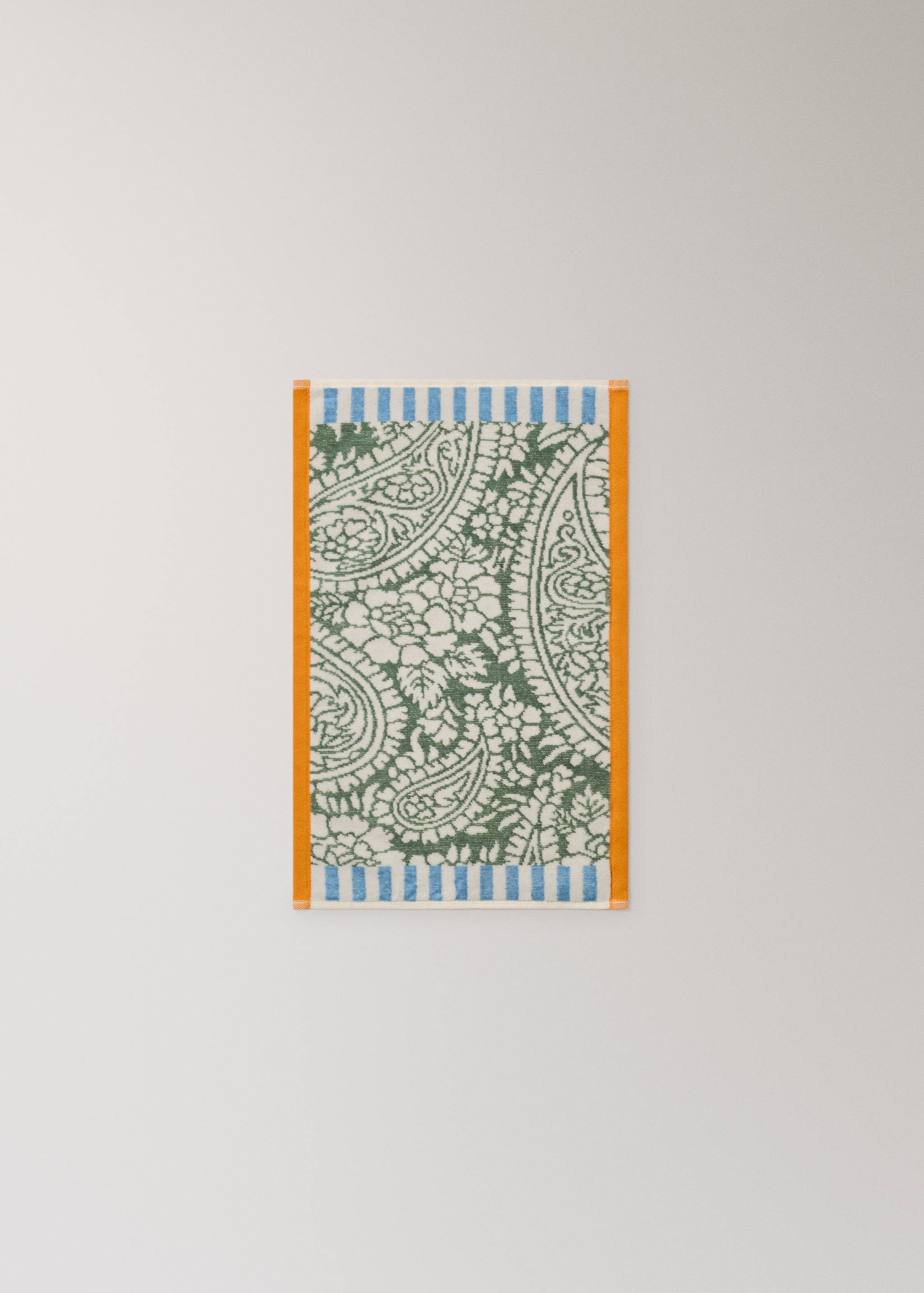 Multicoloured jacquard cotton terry guest towel - Details of the article 3