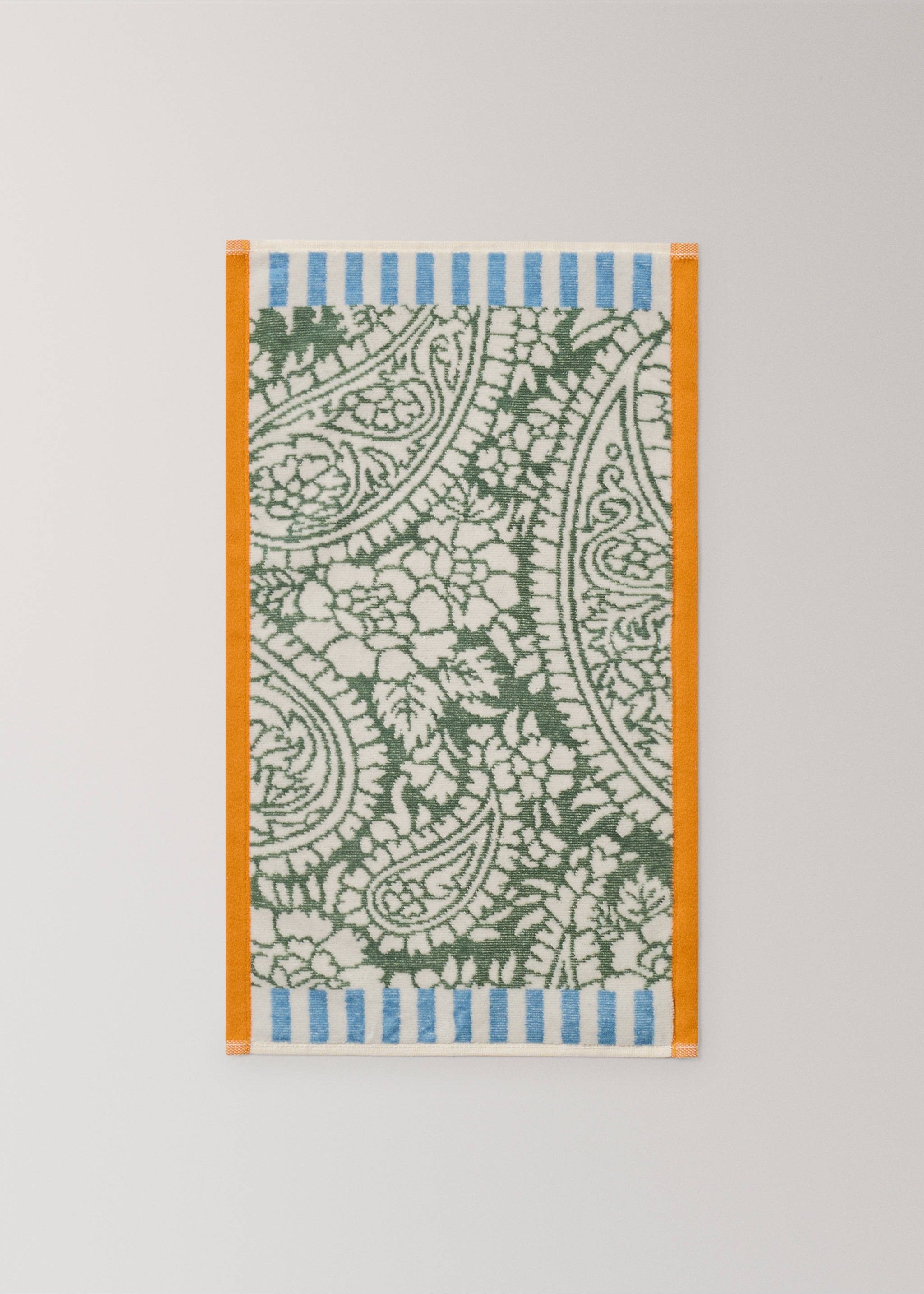 Toalha de mãos de jacquard de tecido turco de algodão multicolor - Pormenor do artigo 3, Verde-esmeralda. Ref: 27001611-00.