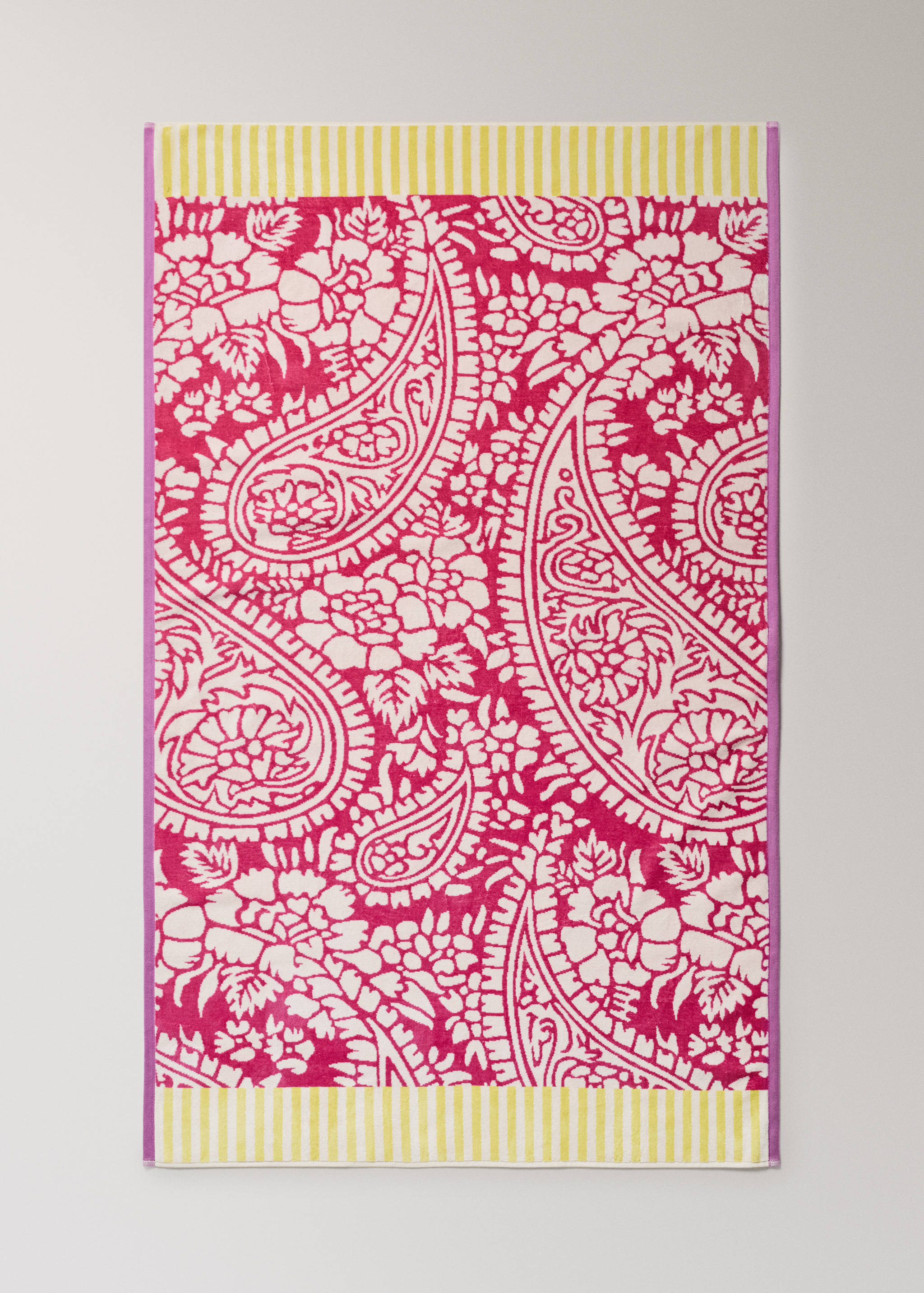 Multicoloured jacquard cotton terry bath towel - Details of the article 3