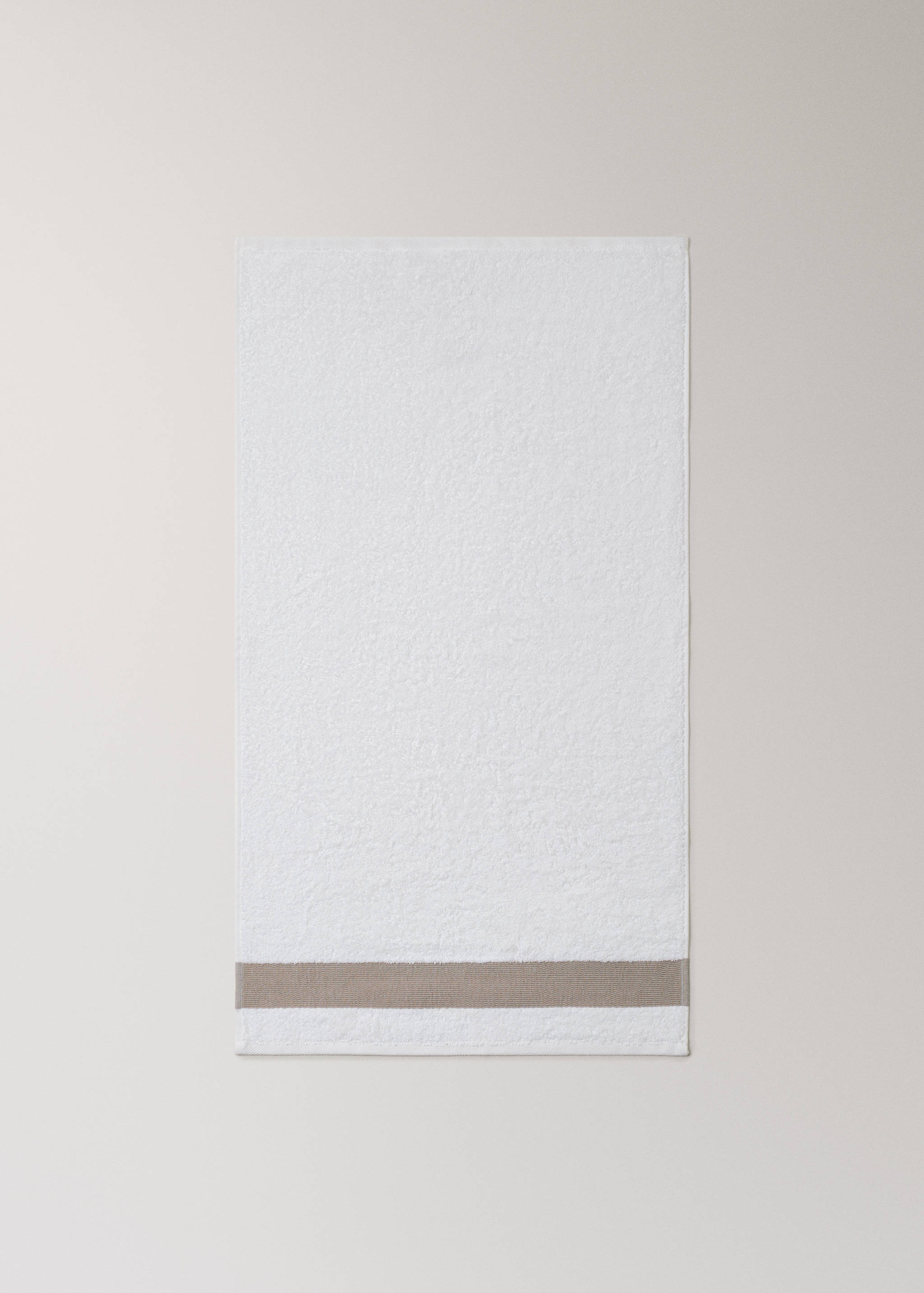 Multicoloured striped jacquard cotton washbasin towel - Details of the article 3