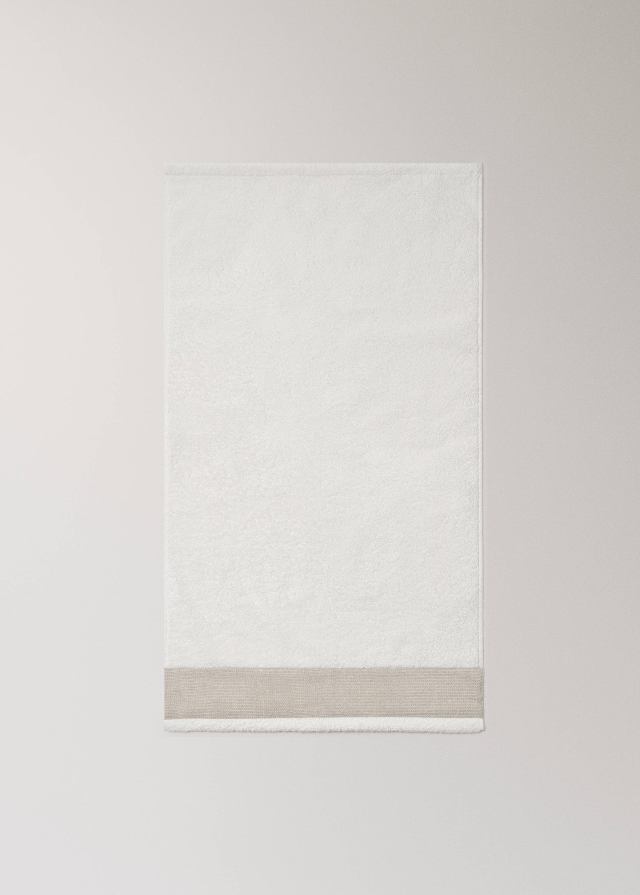 Cotton terry hand towel with linen edging - Details of the article 3