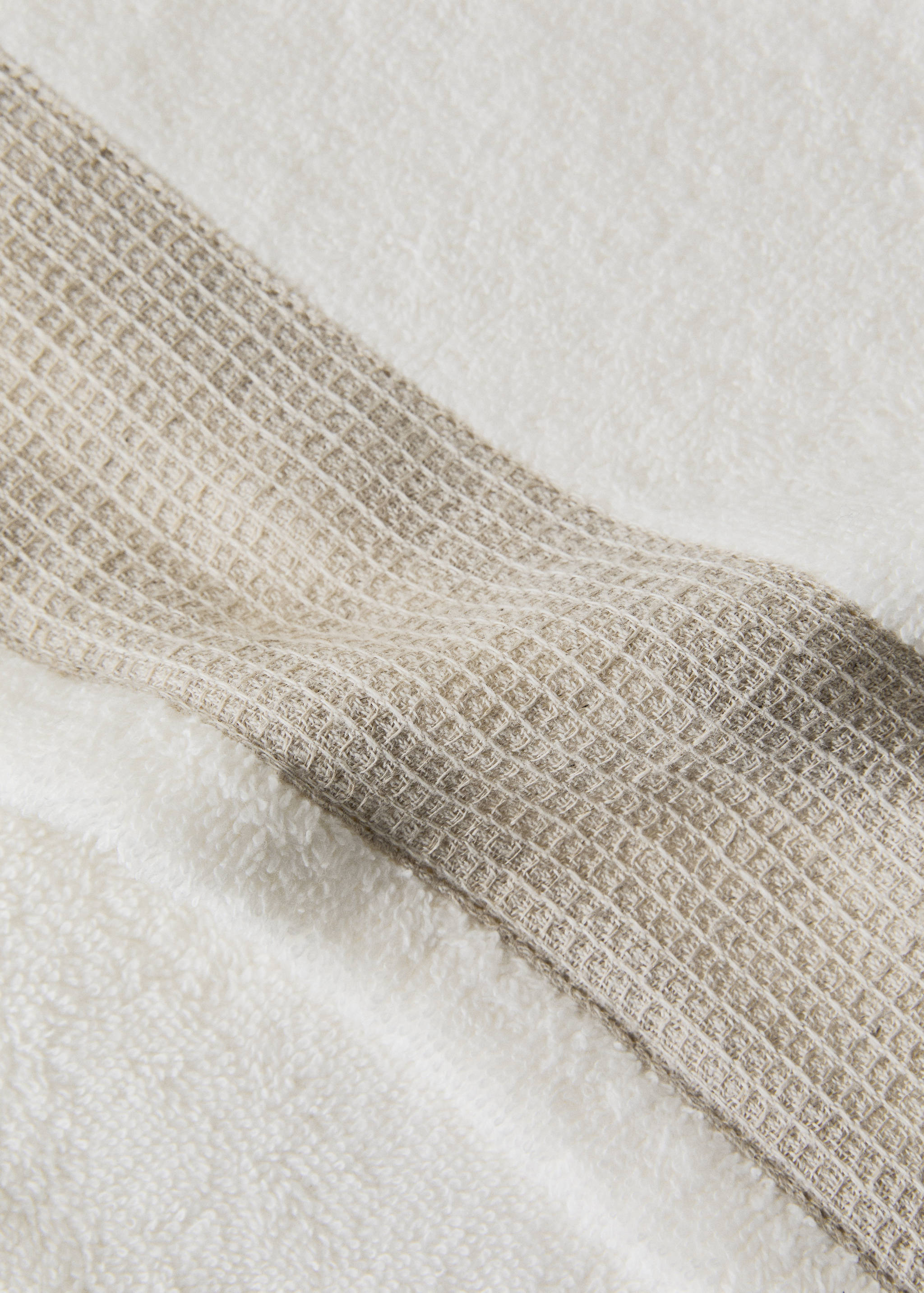 Serviette invité coton bouclette finition lin - Détail de l'article 1