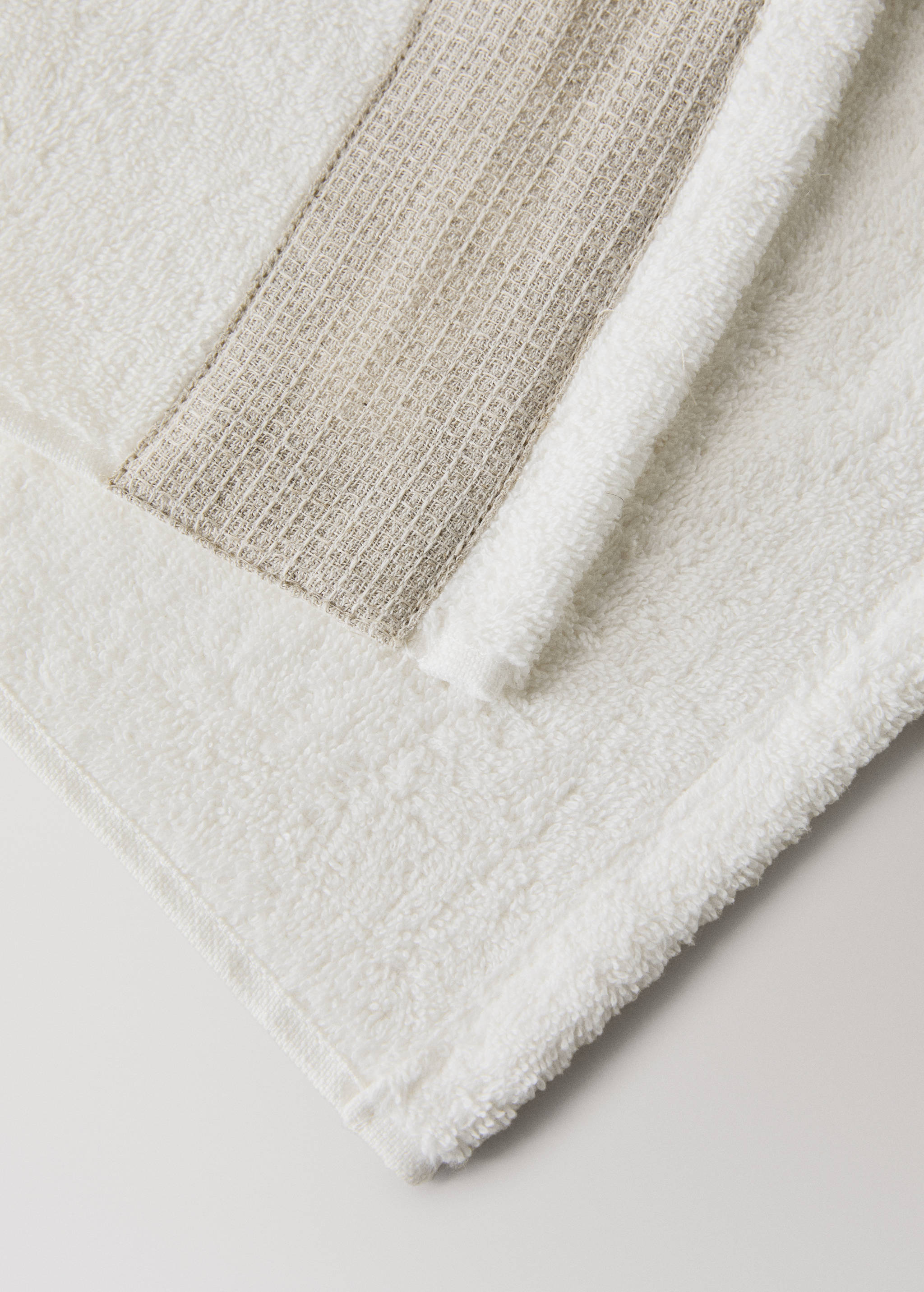 Serviette invité coton bouclette finition lin - Détail de l'article 2