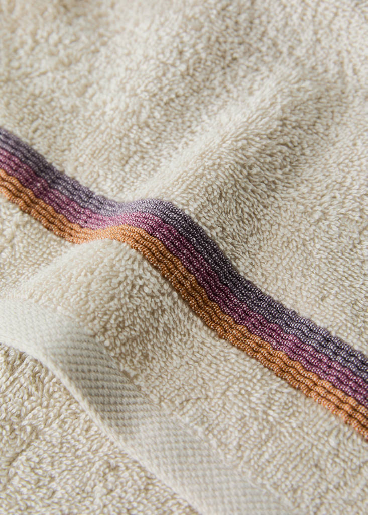 Hand towel with striped trim — Lavender
