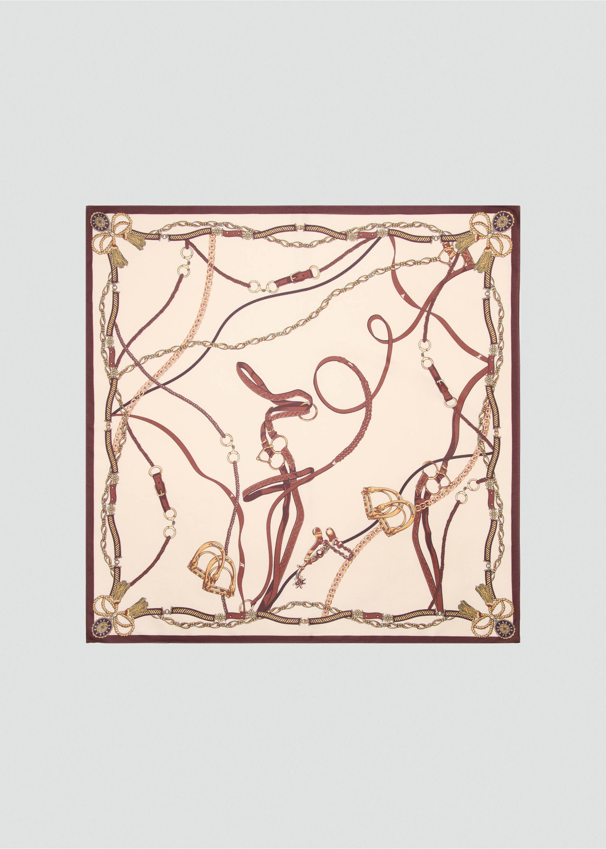 Pañuelo estampado cadenas - Artículo sin modelo, Beige. Ref: 27002008-00.