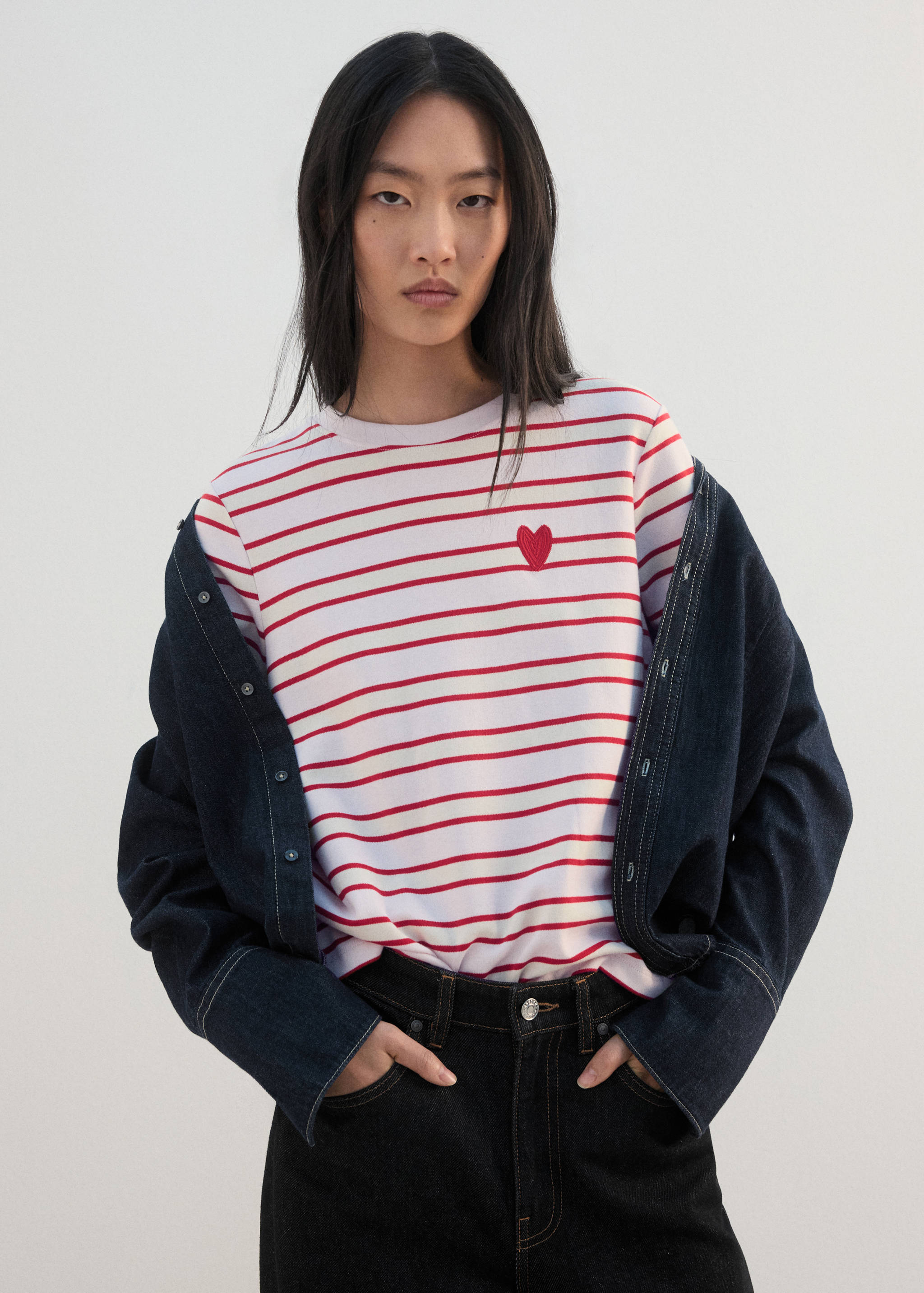 Chemise rayée avec détails brodés - Détail de l'article 2