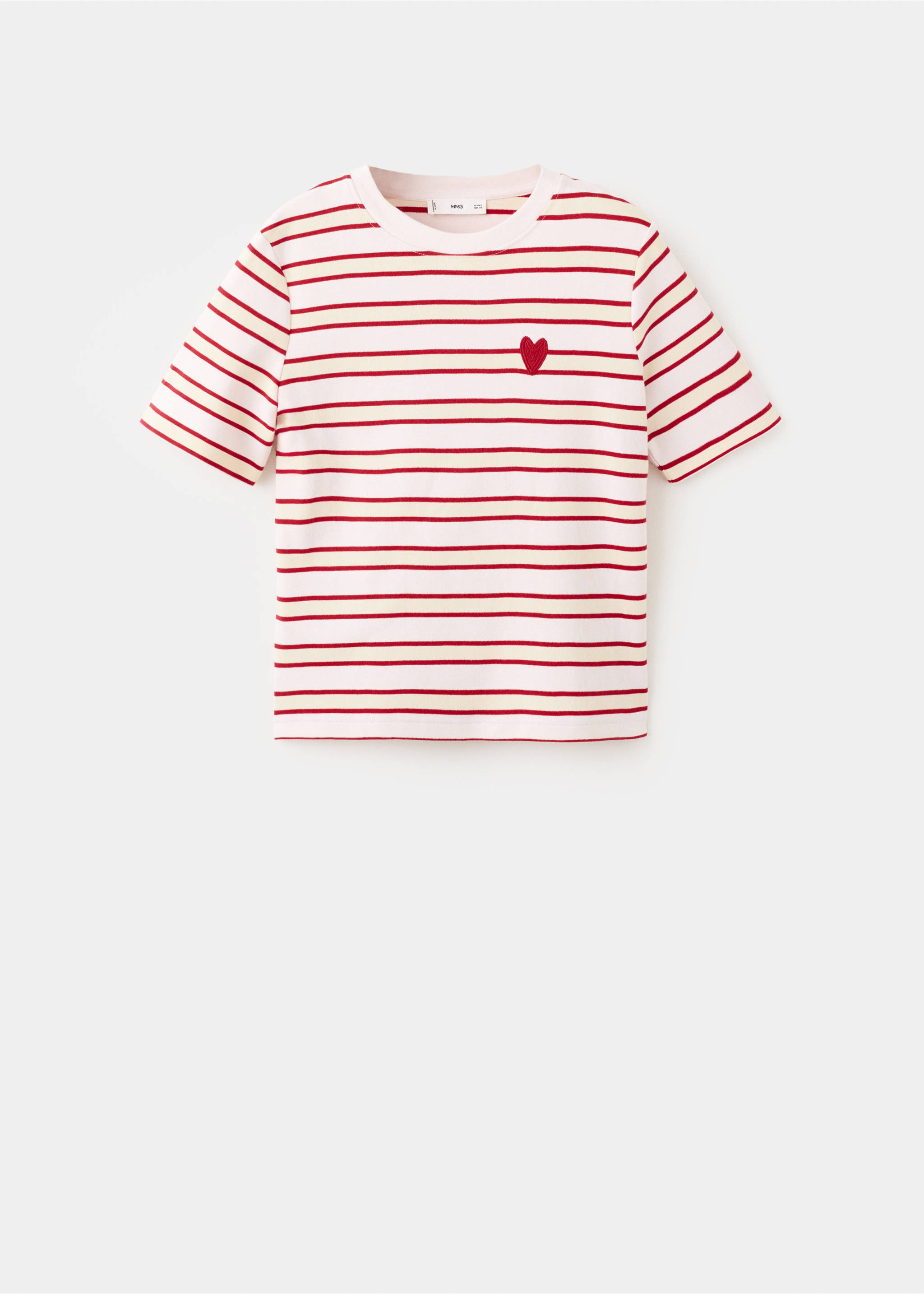 Chemise rayée avec détails brodés - Article sans modèle, Rouge. Ref: 27002543-00.