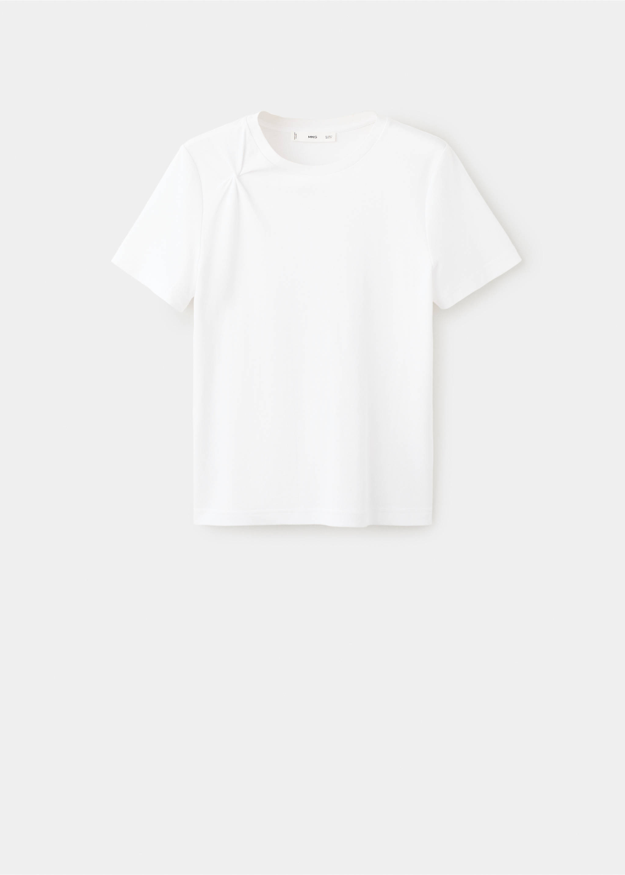 Хлопковая футболка со сборками - Изделие без модели, Белый. Ref: 27002544-00.