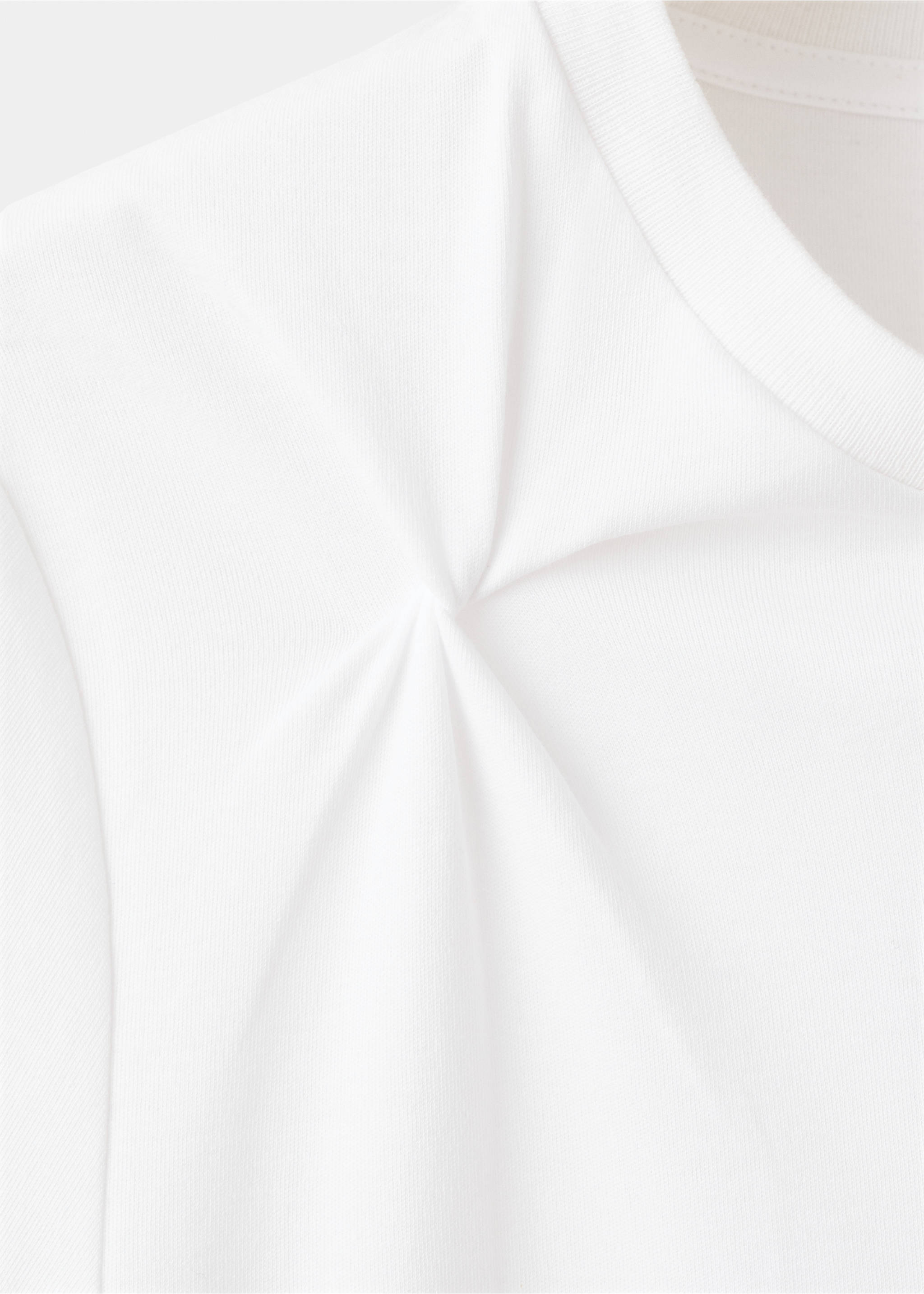 Хлопковая футболка со сборками - Деталь изделия 8, Белый. Ref: 27002544-00.