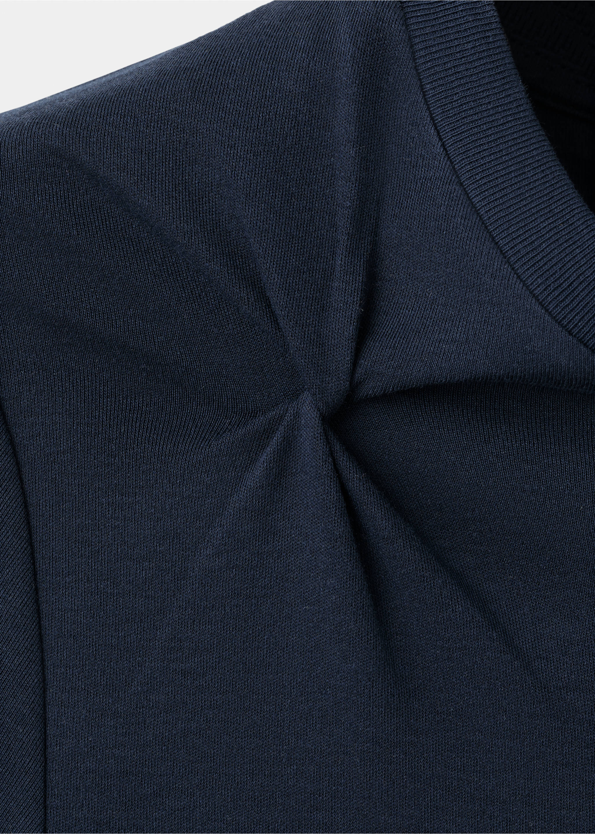 Cotton t-shirt with pucker detail - Details of the article 8, Navy. Ref: 27002544-00.