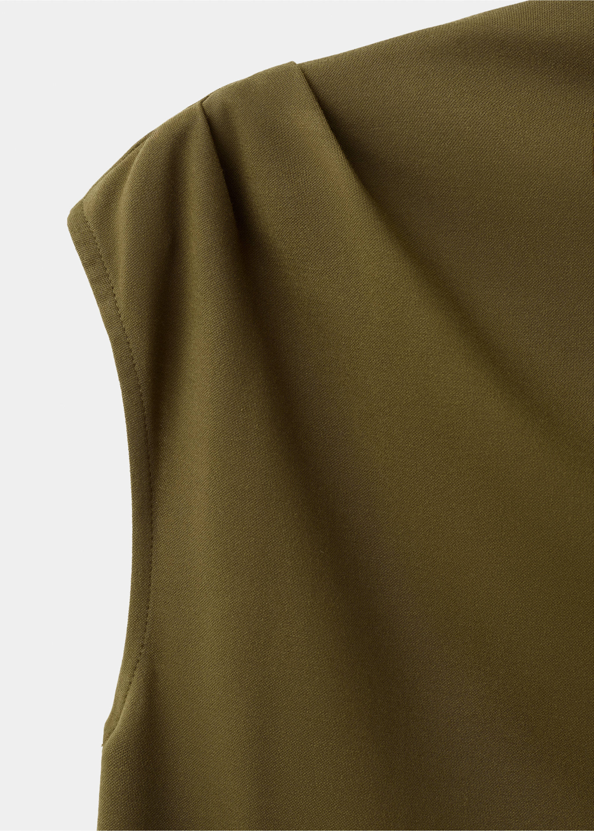 Футболка с асимметричной горловиной и сборками - Деталь изделия 8, Хаки. Ref: 27002545-00.