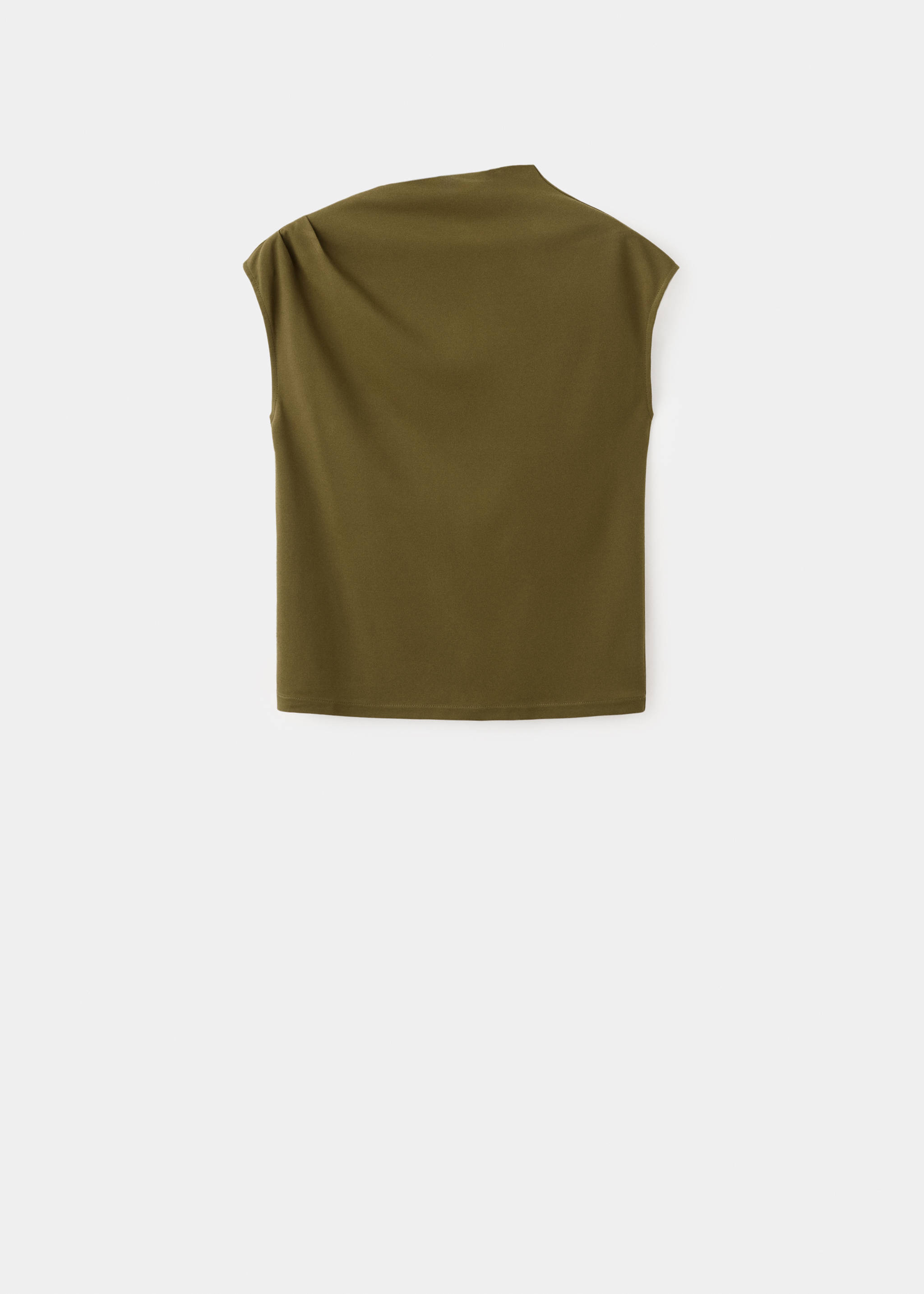 T-shirt with gathered asymmetrical neck - Article without model