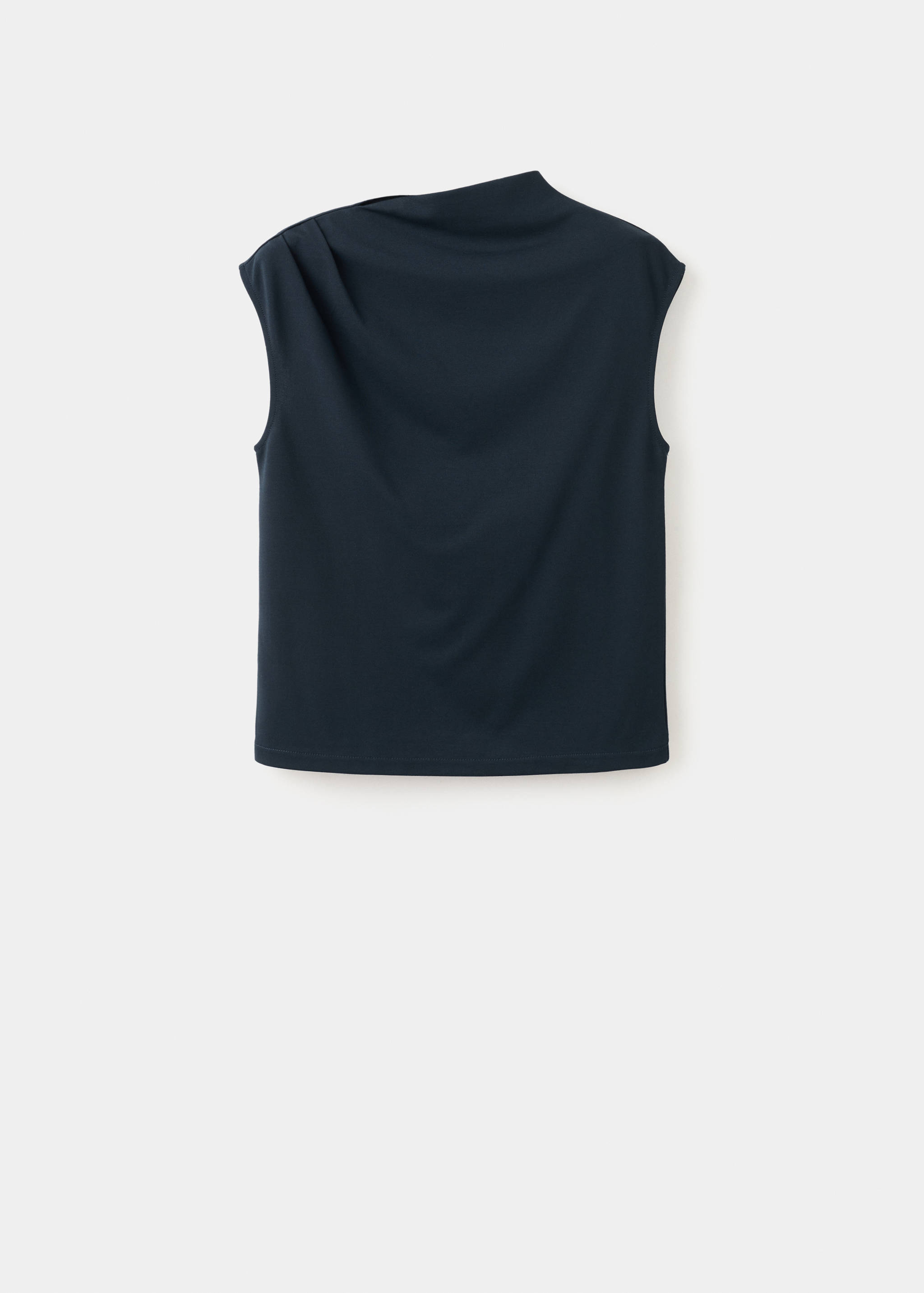 T-shirt with gathered asymmetrical neck - Article without model