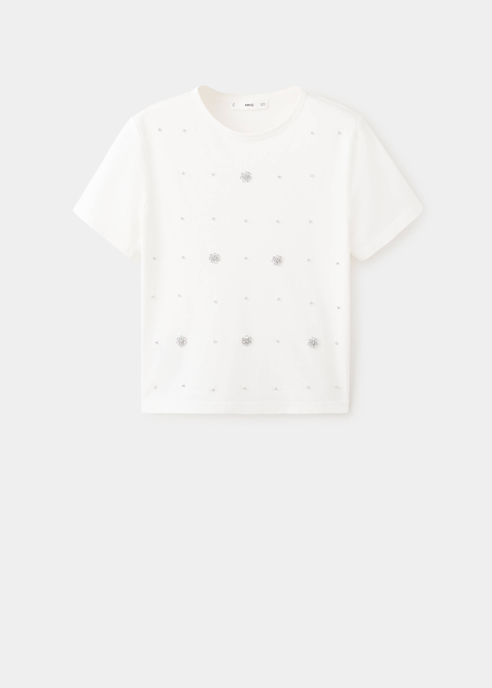 T-skjorte i bomull med strass - Artikkel uten modell