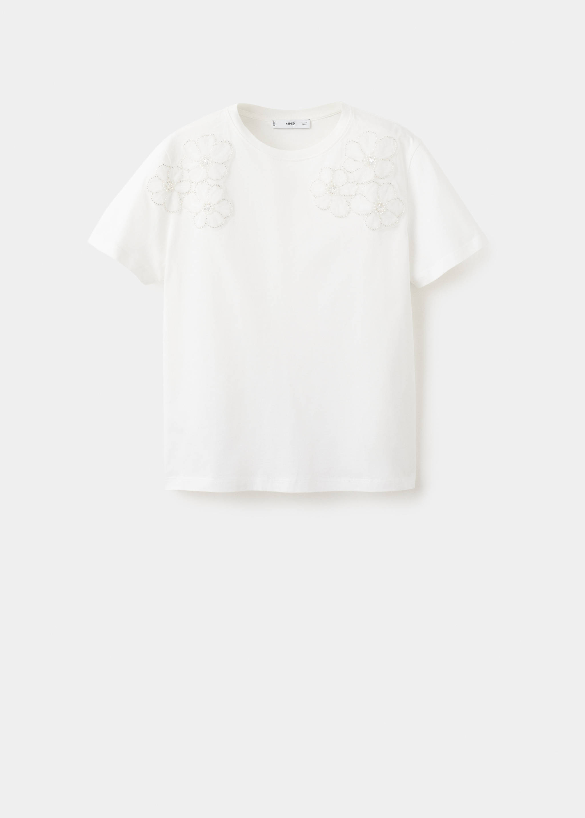 Floral-embroidered cotton t-shirt - Article without model