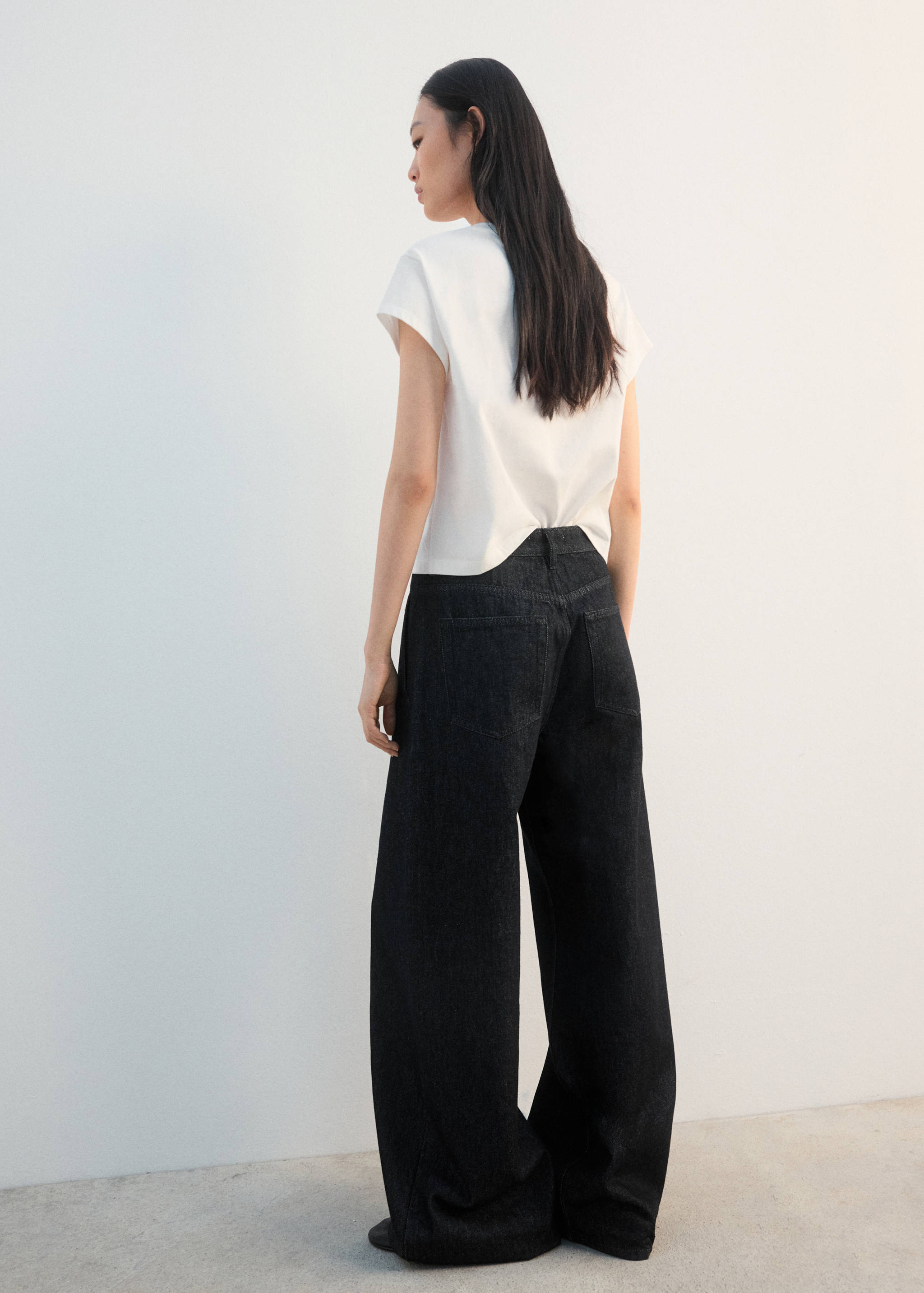 刺绣花卉棉质T恤 - null