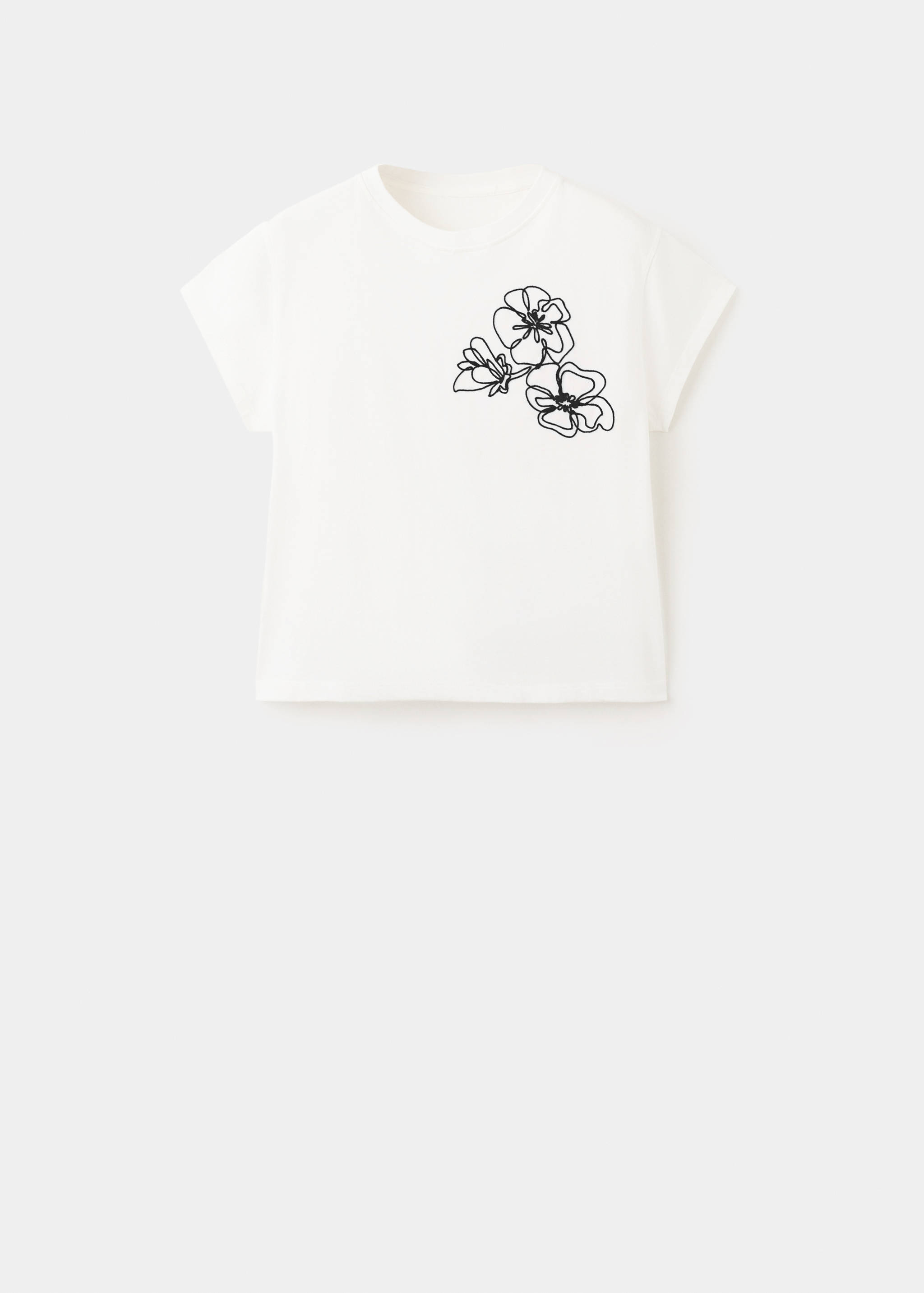Floral-embroidered cotton t-shirt - Article without model