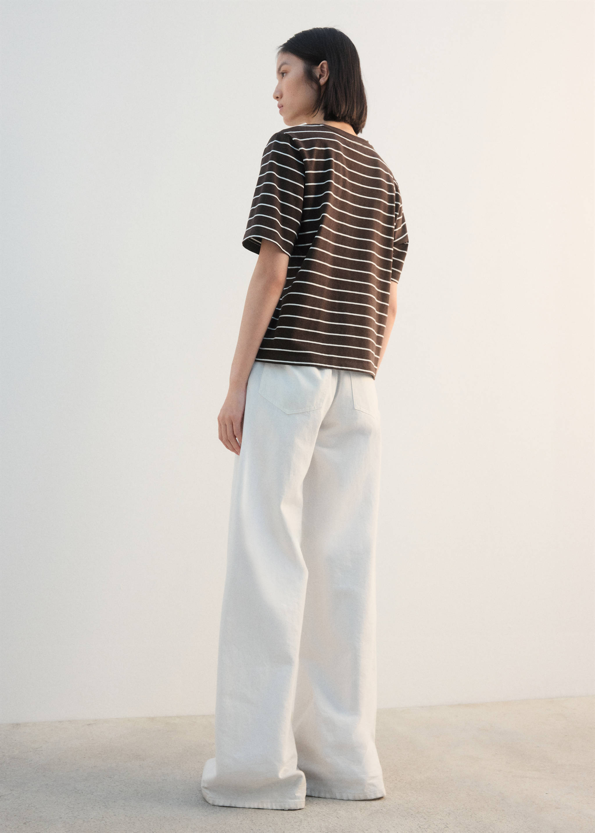 T-shirt coton à rayures - Verso de l’article