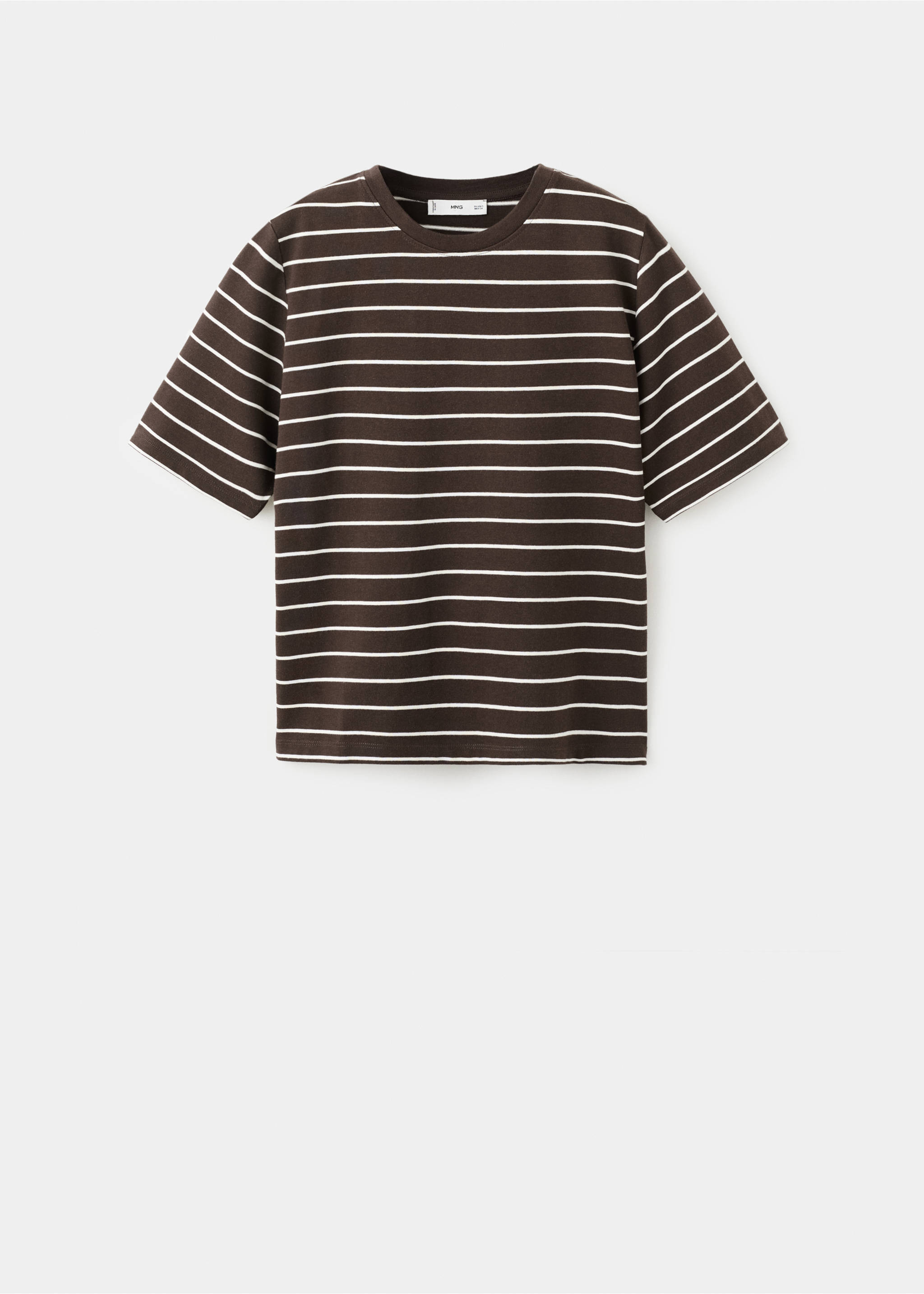 T-shirt coton à rayures - Article sans modèle, Marron. Ref: 27002549-00.