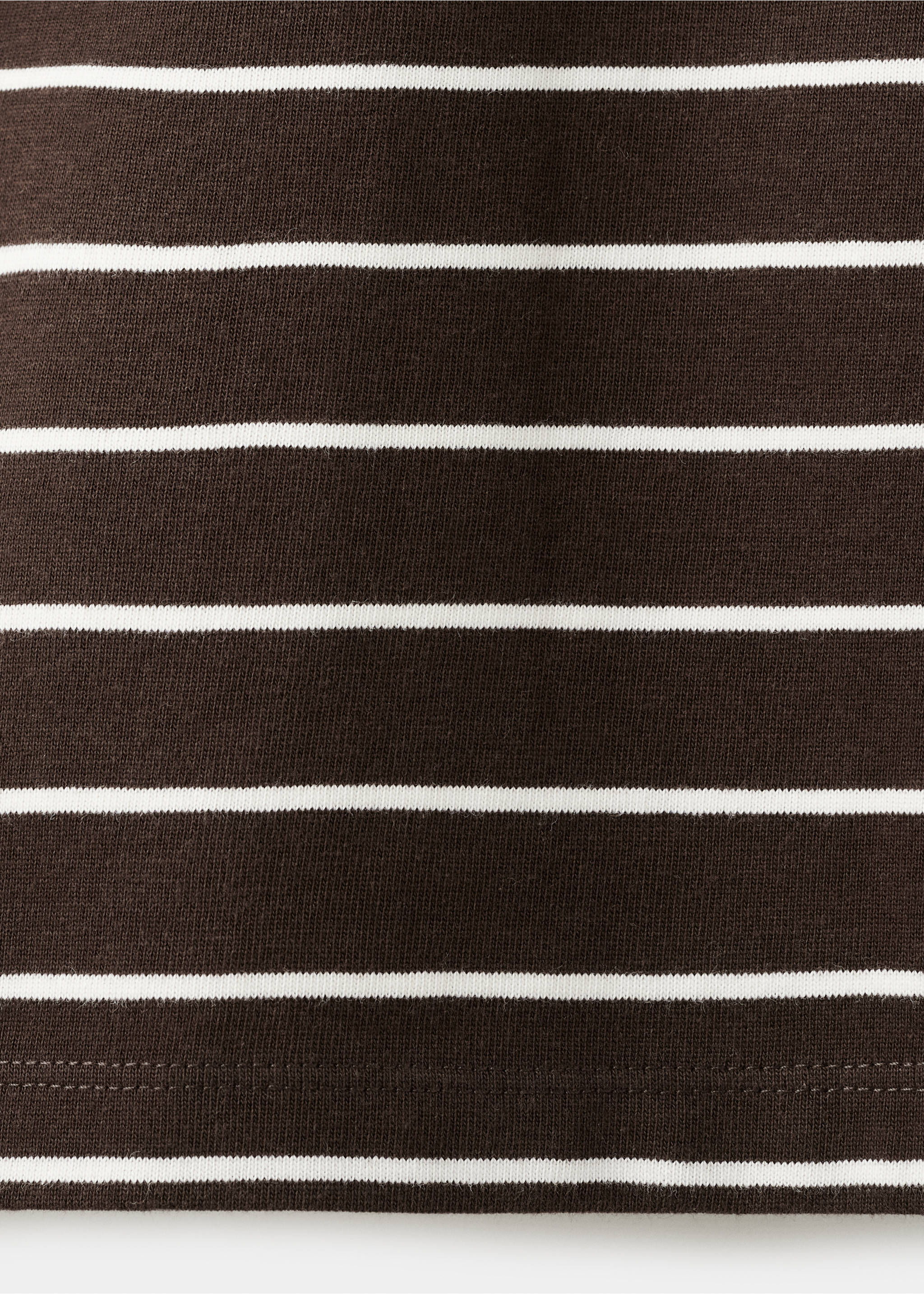T-shirt coton à rayures - Détail de l'article 0, Marron. Ref: 27002549-00.